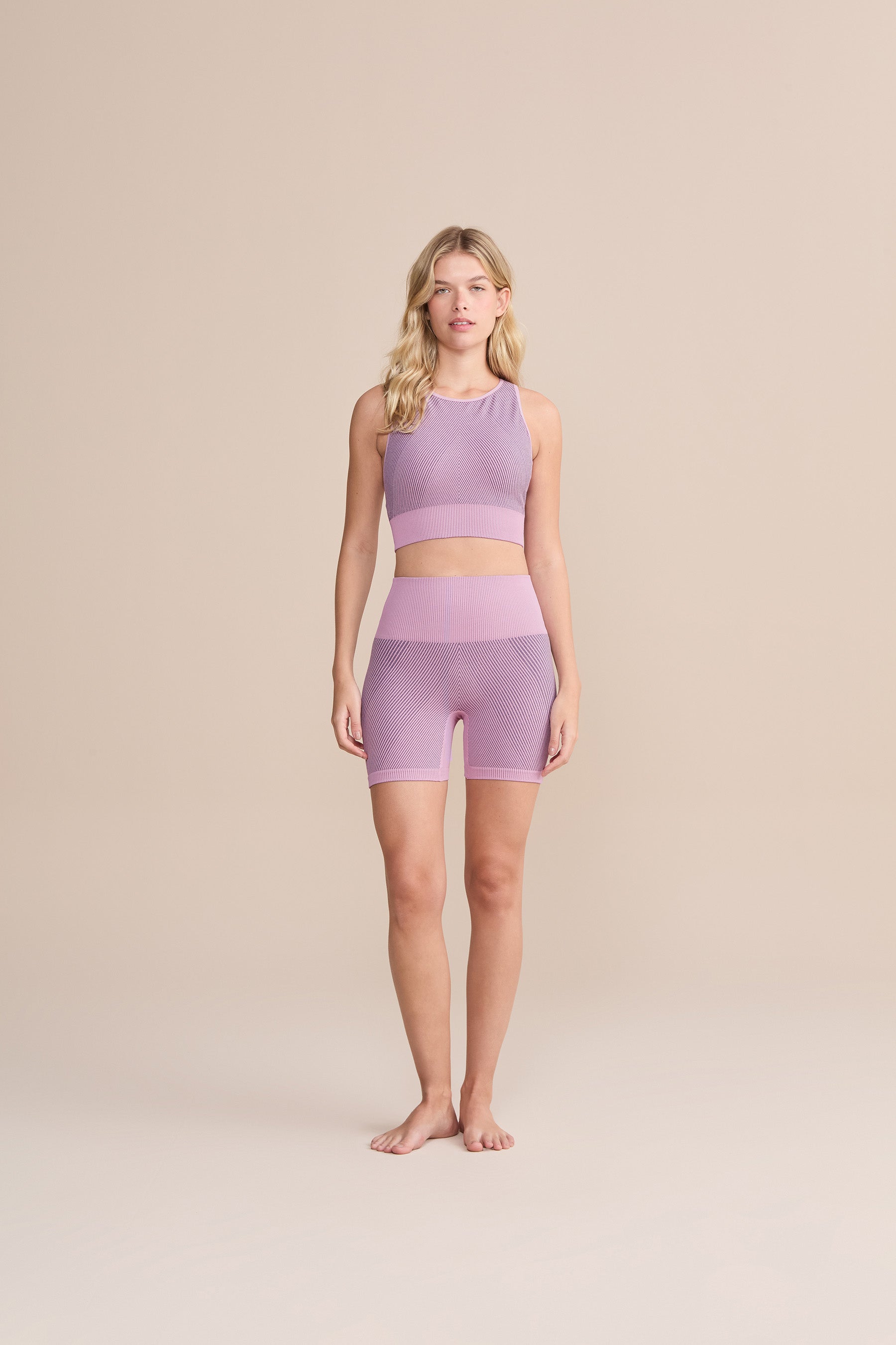 Seamless Diagonal Shorts for Women - High Waist Yoga Running Workout Shorts - Comfortable Stretchy Athletic Shorts for Gym, Lounge & Summer Activities
