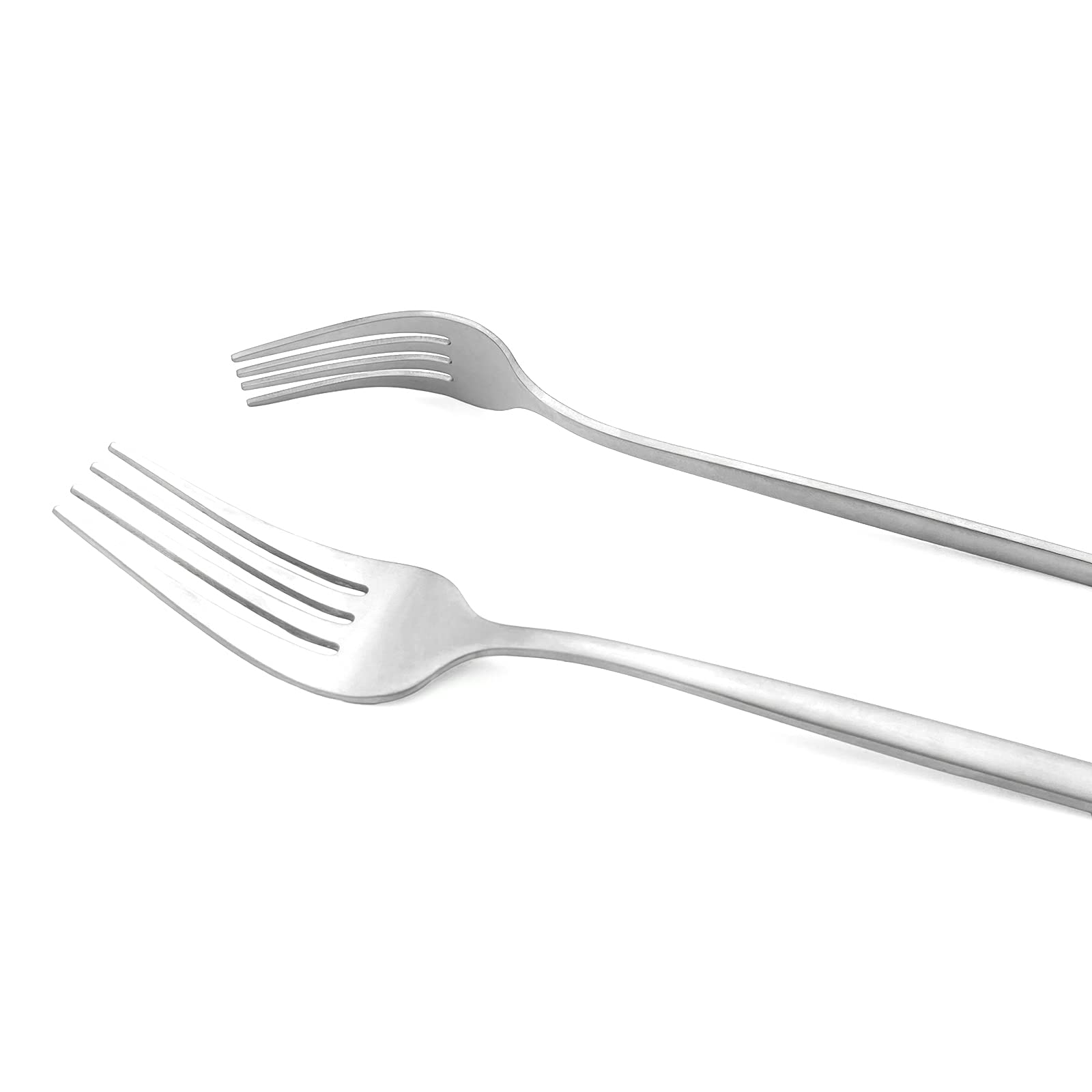 6-Piece Stainless Steel Salad & Dessert Forks Set - 18/0 Matte Polished Flatware, 7.48-Inch Silver Table Forks - Perfect for Dinner Parties, Wedding Receptions & Fine Dining
