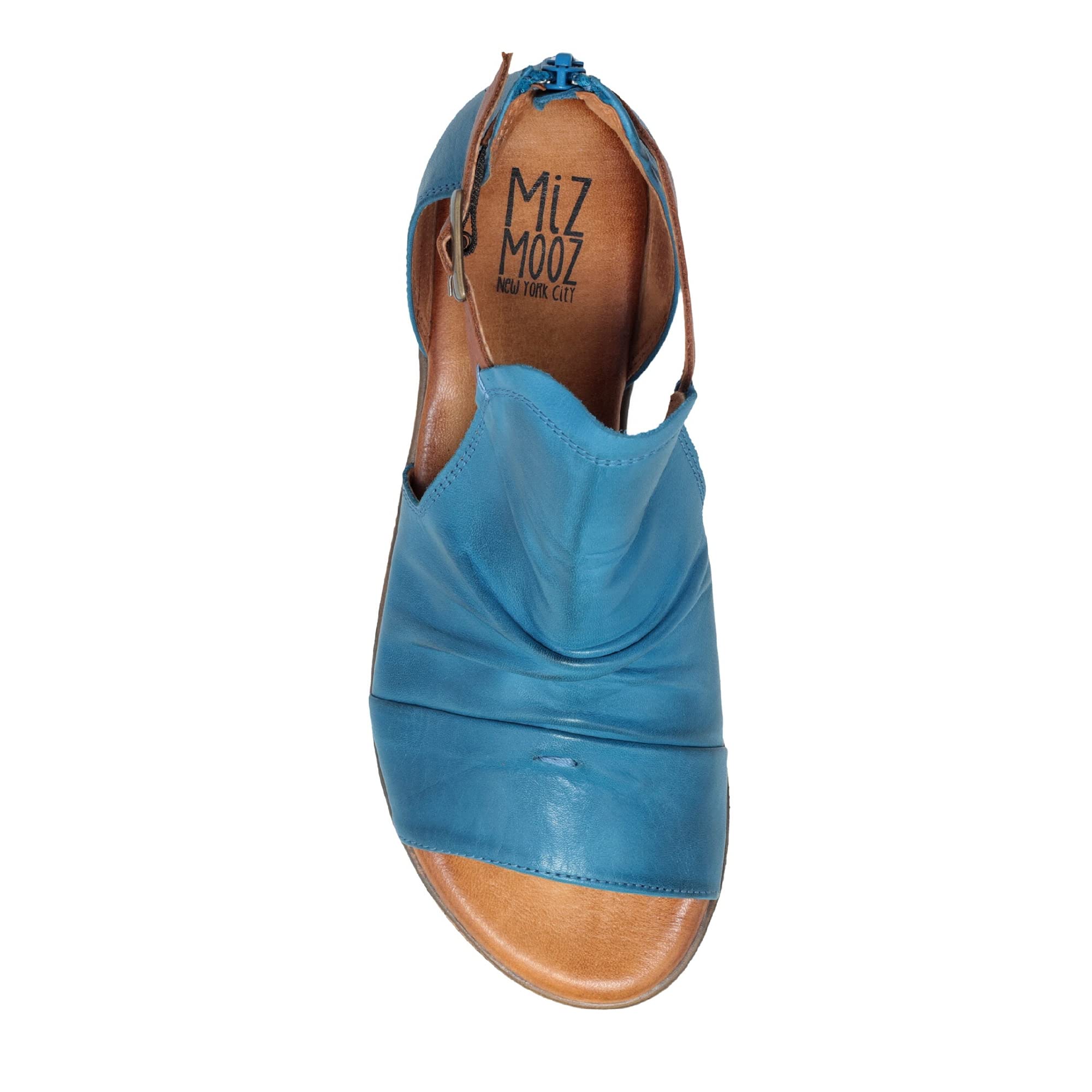 Miz Mooz Dipper Women's Leather Sandals - Comfortable Peep Toe Buckle Strap Sandals for Summer, Beach & Casual Outfits
