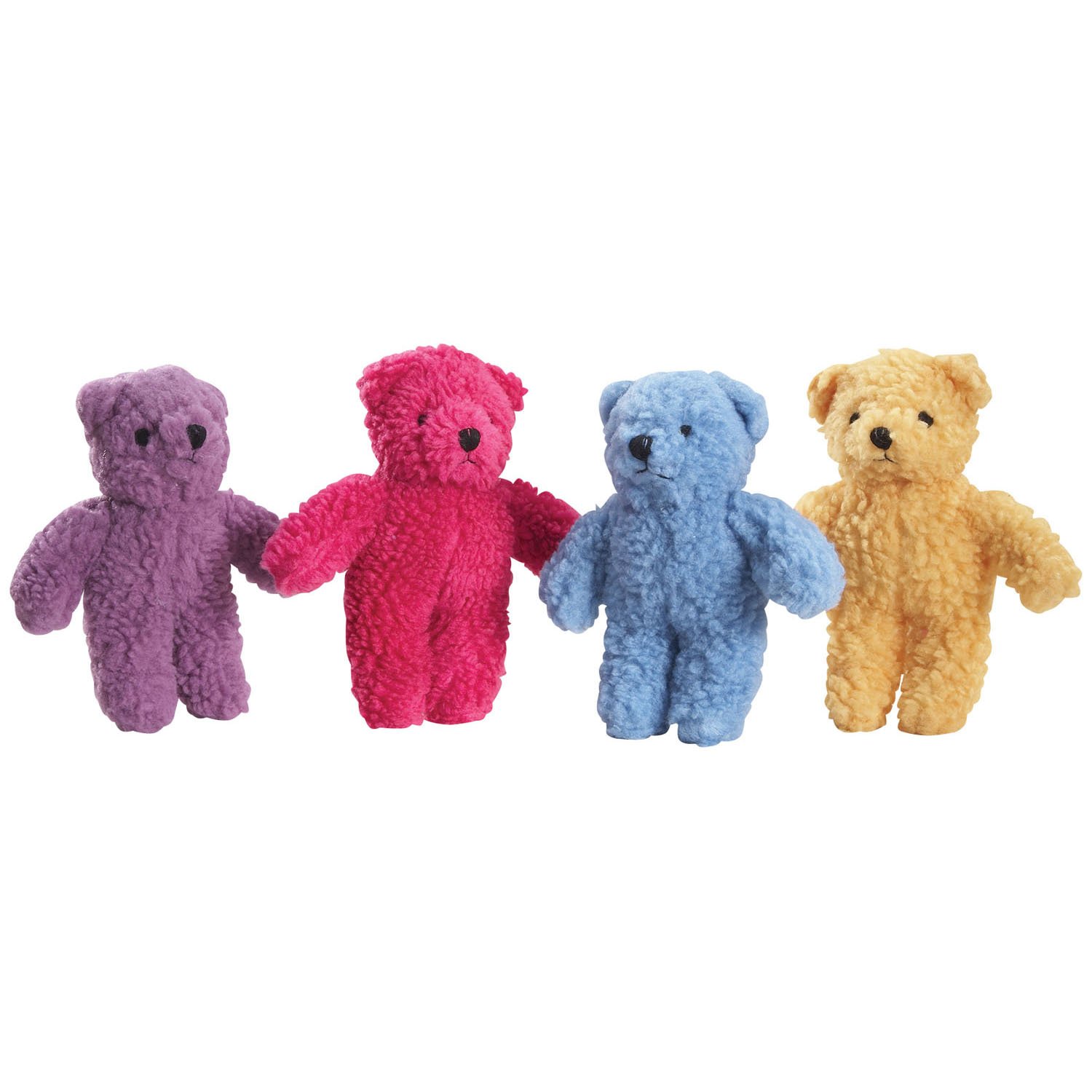 Zanies Berber Bear Dog Chew Toys for Small & Medium Dogs - Durable Plush Purple Puppy Toy for Aggressive Chewers, Indoor & Outdoor Play