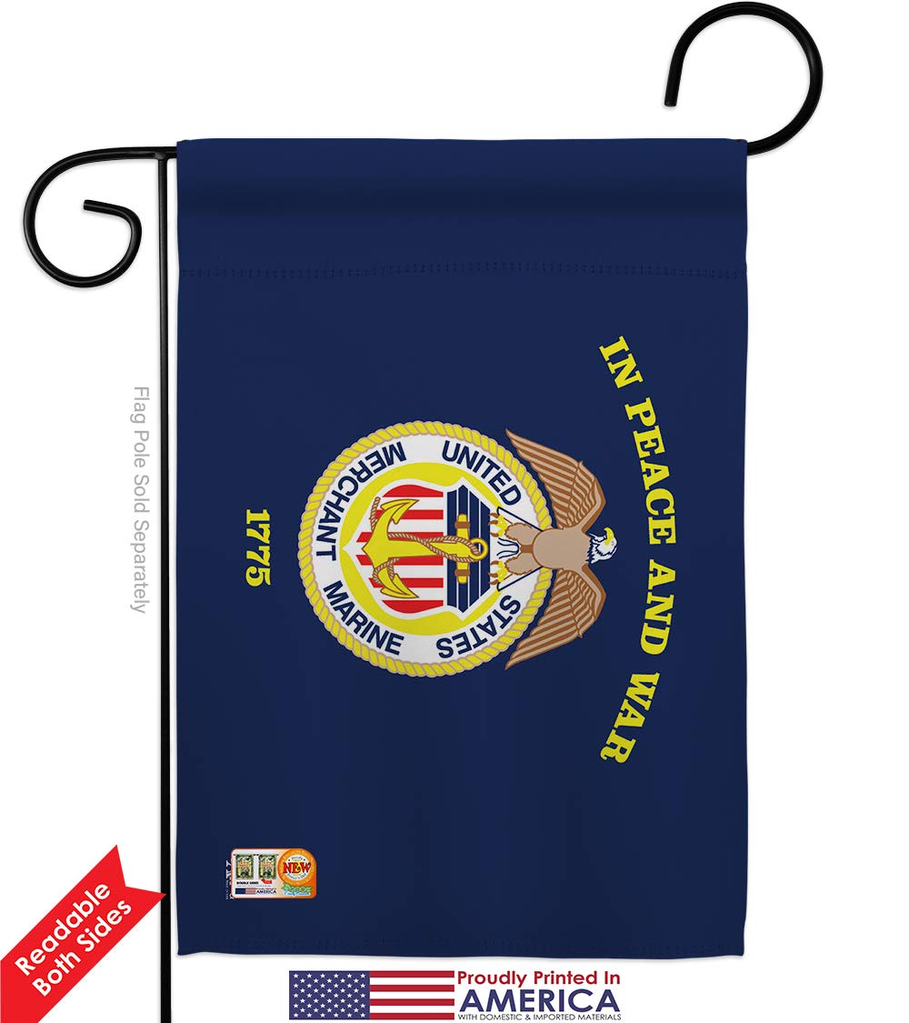 USMC Semper Fi Garden House Flag Kit - Double-Sided 28x40 Inch Military Veteran Yard Banner - Armed Forces & Merchant Marine Decorative Gift - Made in USA - Perfect for Patriotic Home Decor & Military Appreciation Events