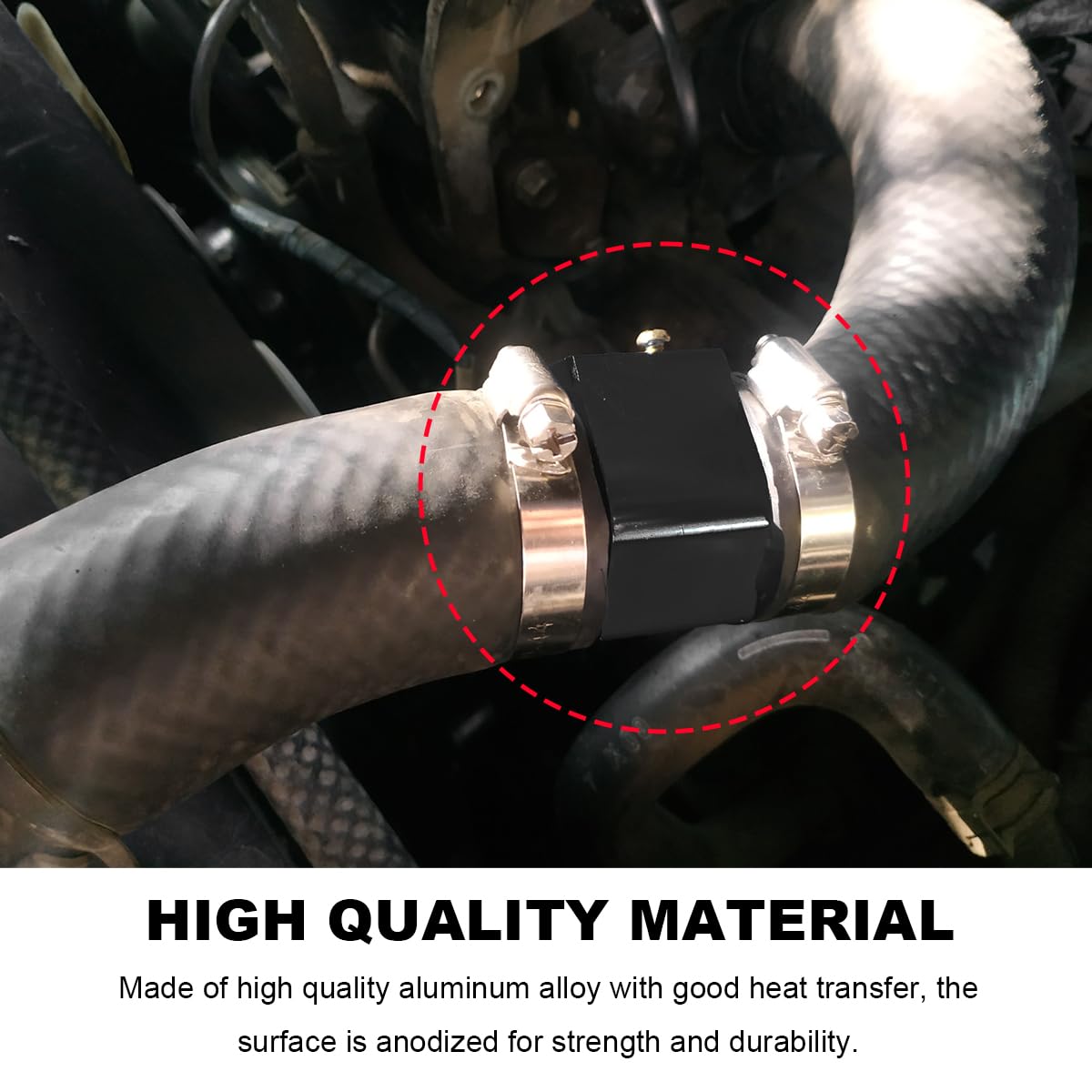 40mm Aluminum Radiator Sensor Adapter with 2 Hose Clamps - Universal Water Temperature Gauge Joint Pipe Connector for Car Cooling System | Compatible with Most Vehicles, Perfect for Engine Temperature Monitoring & Performance Tuning