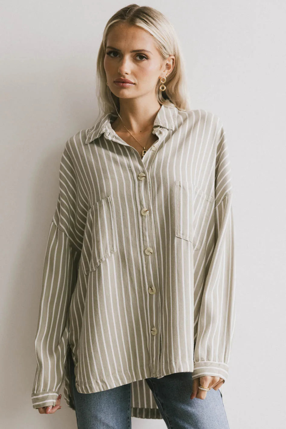 Ezti Striped Button Up Shirt for Men & Women | Casual & Formal Wear | Final Sale | Perfect for Office, Date Night & Travel