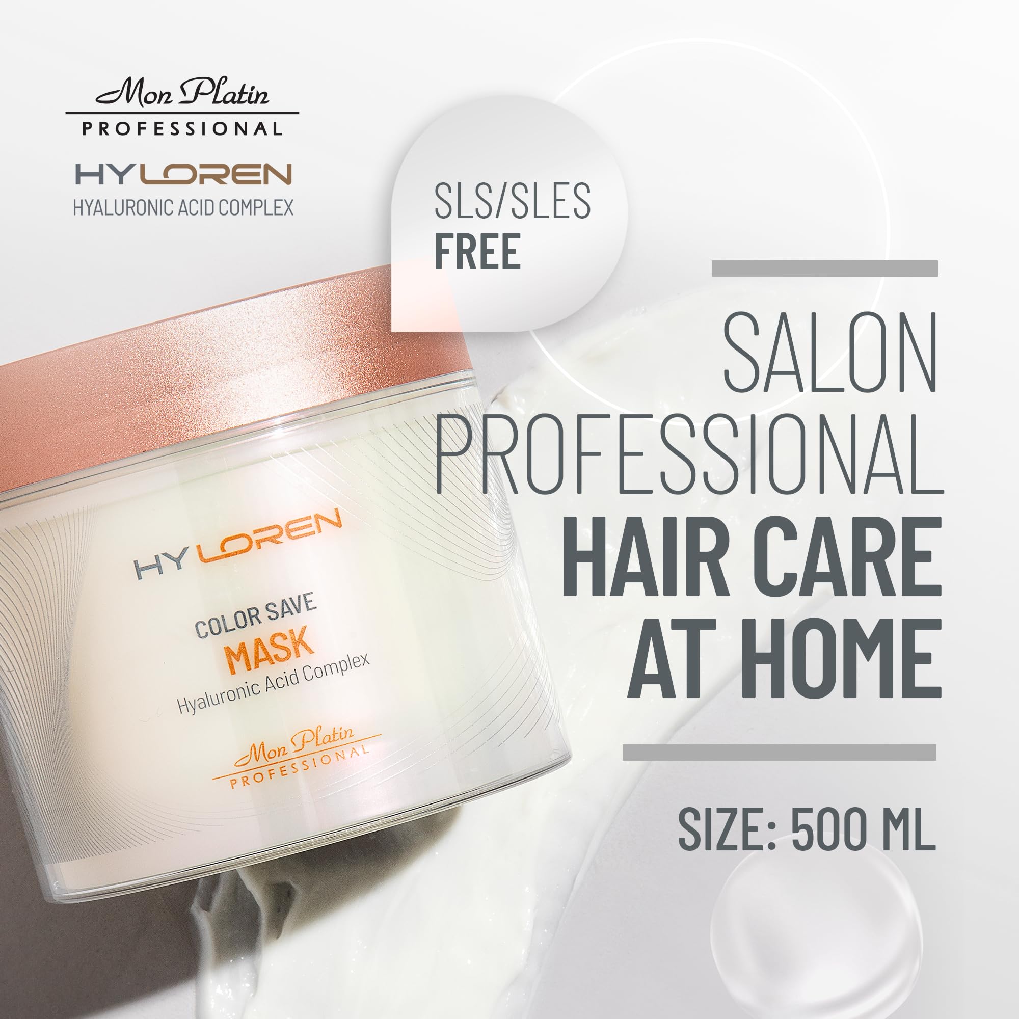 Mon Platin Professional HY LOREN Sulfate-Free Conditioner 500ml - Hydrating & Repairing Hair Treatment for Men & Women - Perfect for Damaged, Dry & Color-Treated Hair at Home or Salon