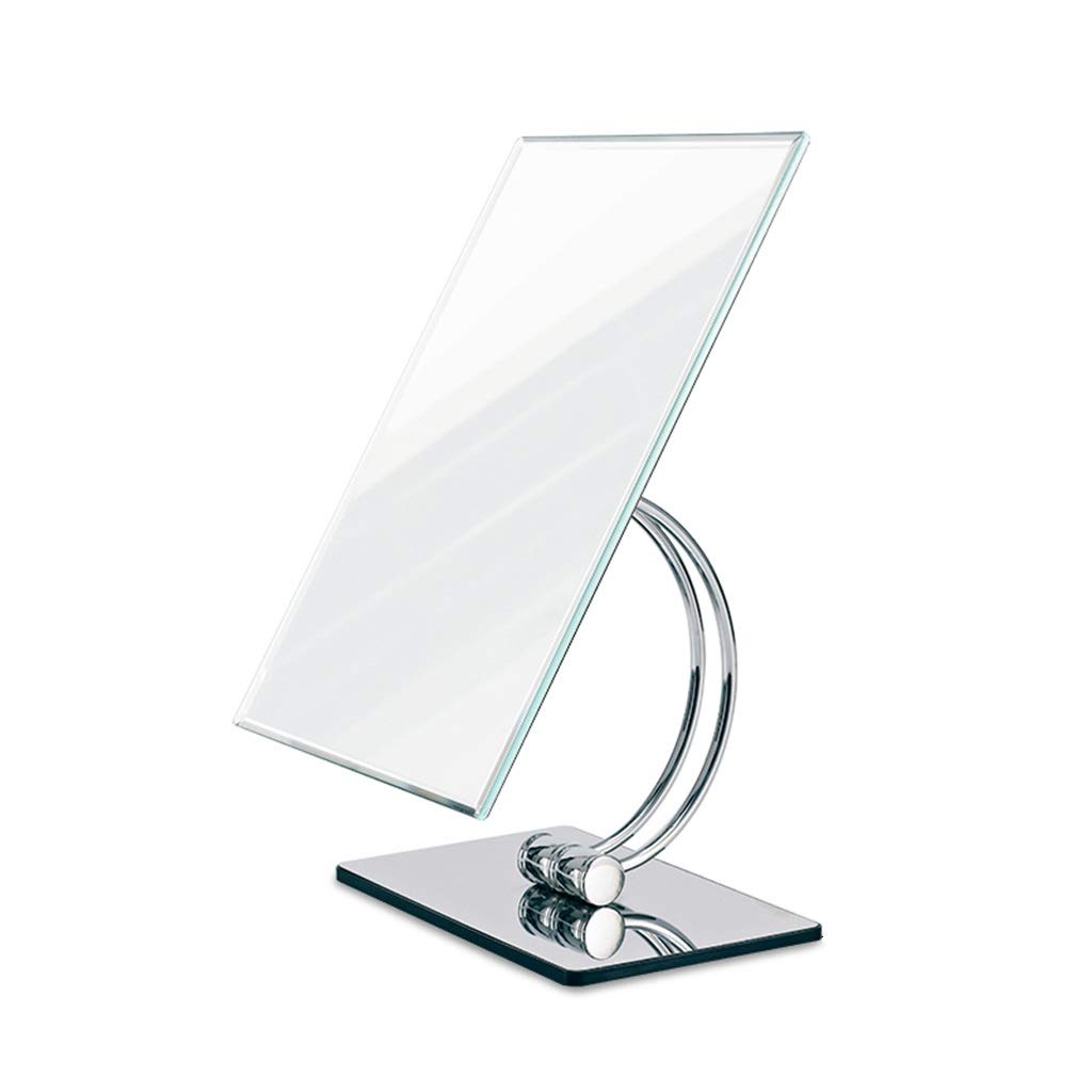 360° Rotating LED Vanity Mirror with Stand - Portable Desktop Makeup Mirror with Adjustable Brightness for Travel & Home Use - Compact HD Cosmetic Mirror (Size G) - Perfect for Makeup Application, Skincare Routine & Travel Essentials