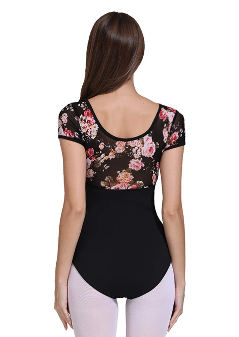 Women's & Girls' Short Sleeve Ballet Leotard - Dance Bodysuit for Ballet, Gymnastics & Performance - Comfortable Stretch Fabric for Dance Class & Recitals