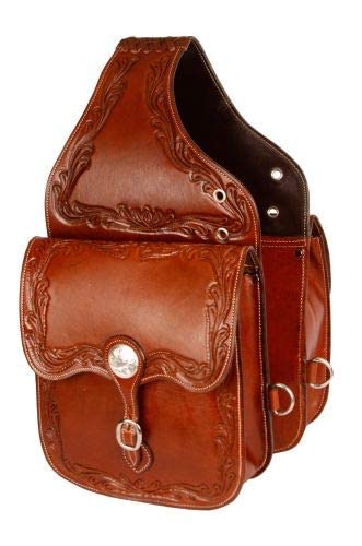 Showman Medium Oil Acorn Tooled Leather Saddle Bag - Vintage Western Style Crossbody Purse for Women | Perfect for Horseback Riding, Country Music Festivals & Cowgirl Fashion Outfits