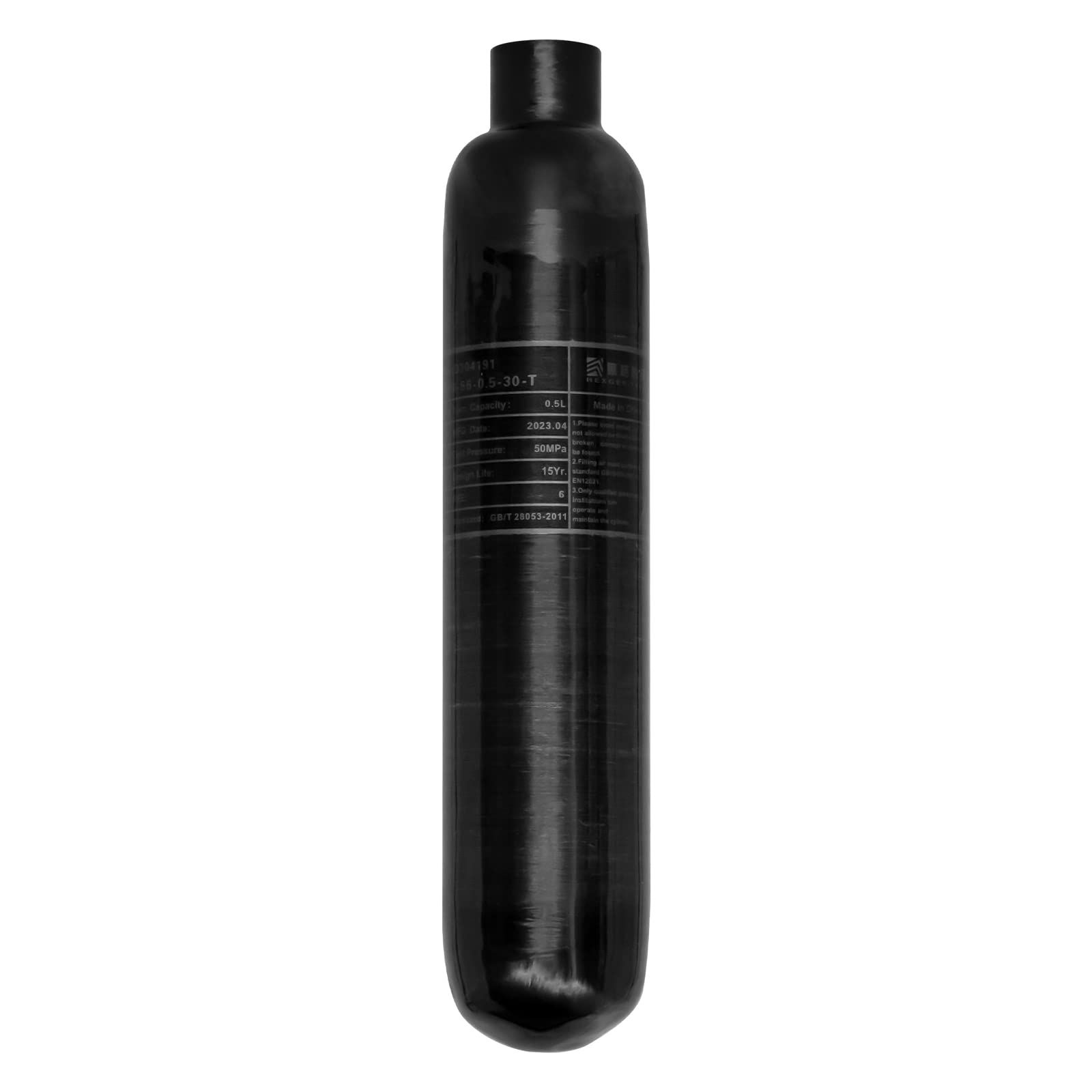 TUXING 4500PSI PCP Air Compressor Tank - 0.5L Carbon Fiber HPA Tank (31Cu in/500cc) - M18x1.5 Thread for PCP Air Rifles, Paintball Guns & Scuba Diving - Portable High Pressure Air Cylinder for Outdoor Sports & Underwater Adventures