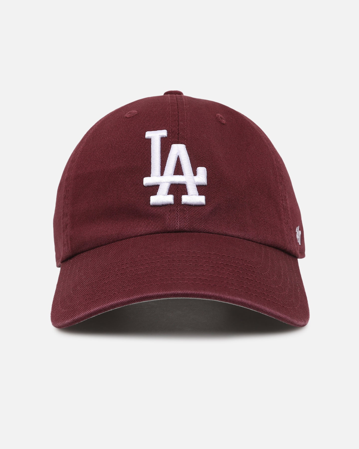 47 Brand Los Angeles Dodgers 'Ballpark' 47 Clean Up Adjustable Strapback Hat - Dark Maroon Baseball Cap for Men & Women - Perfect for Game Day, Sports Events & Casual Wear