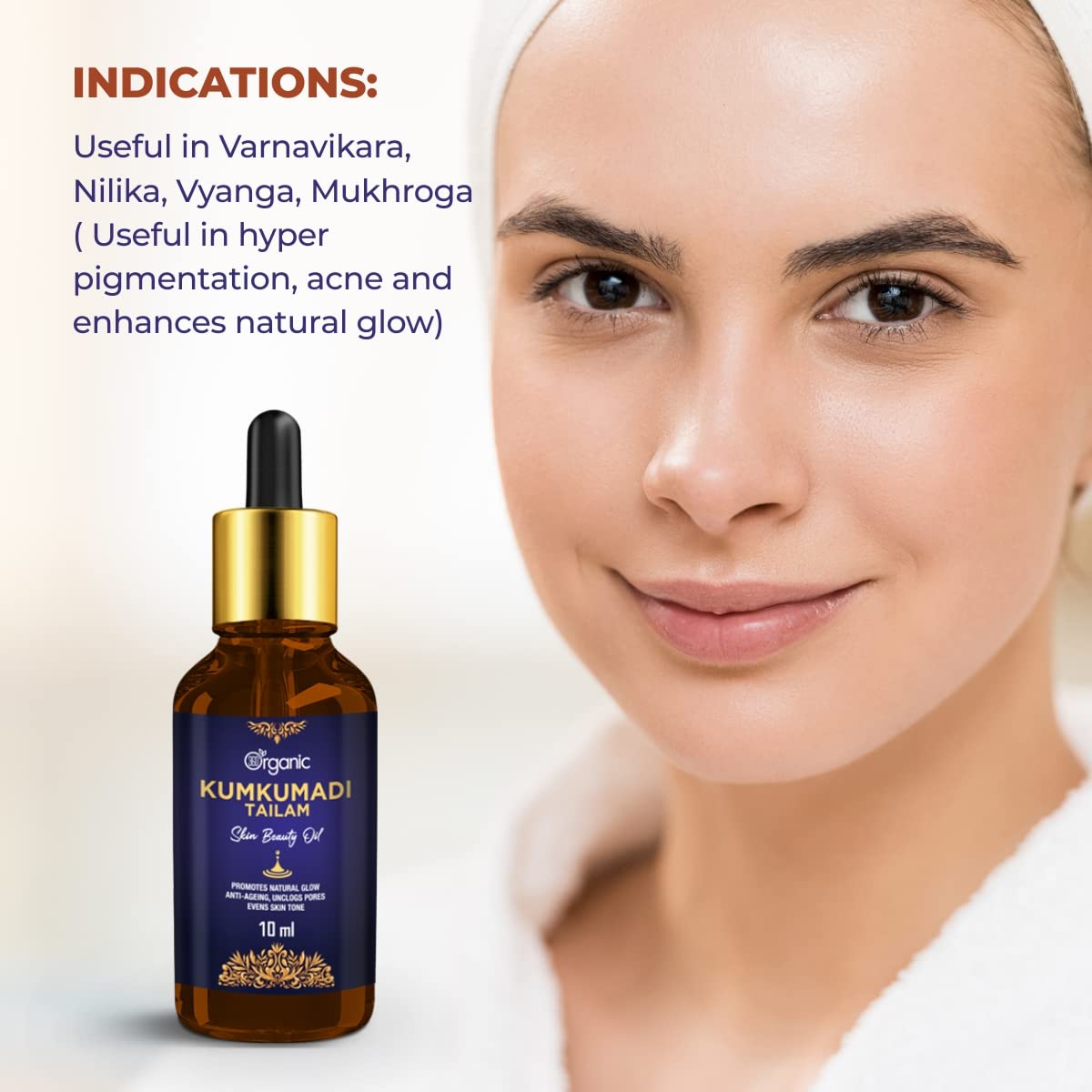 Organic Kumkumadi Oil 10ml - 360° Skin Nourishment for Glowing Complexion | Perfect for Nighttime Skincare & Anti-Aging Routine