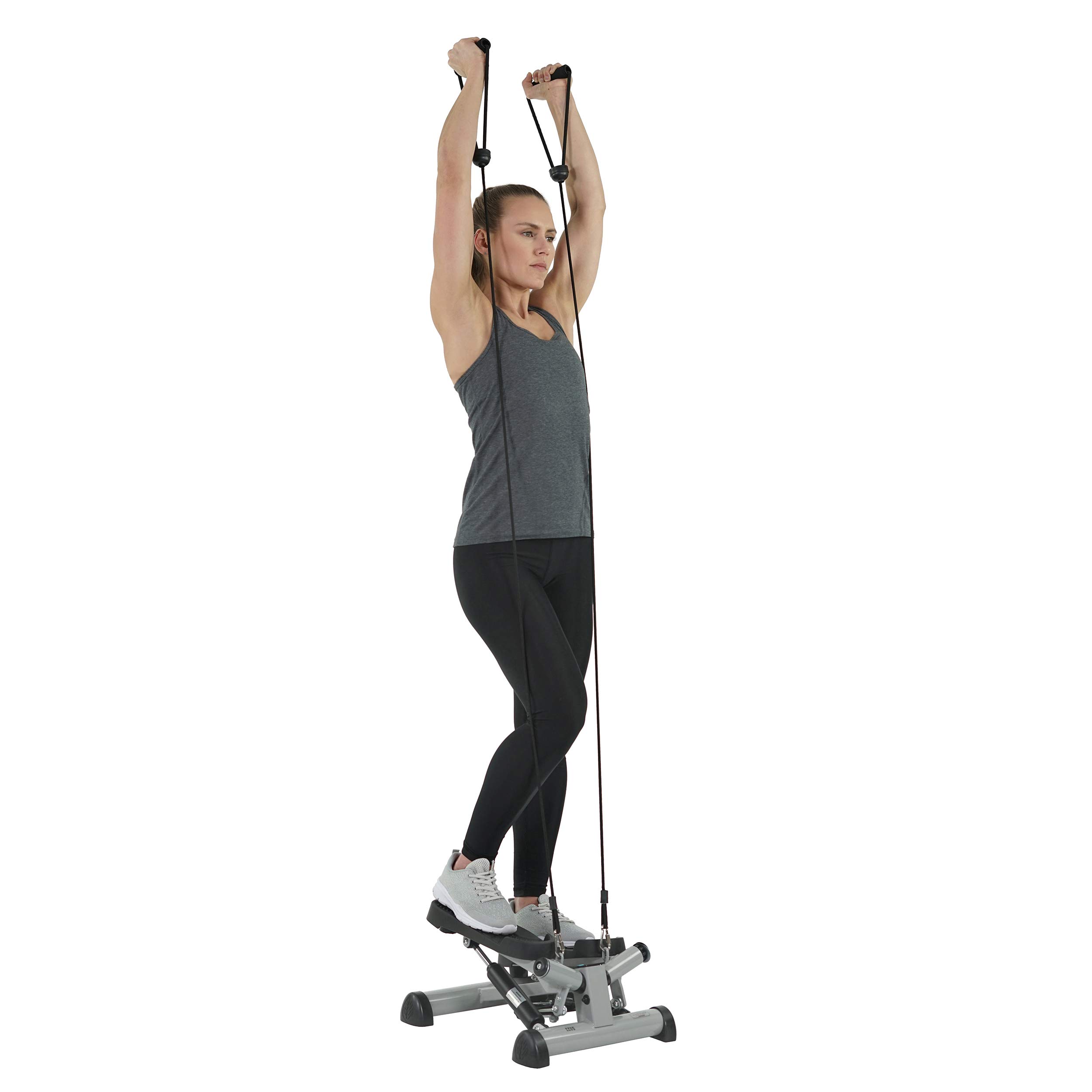 Efitment Mini Stepper with Resistance Bands - Home Fitness Equipment for Cardio, Thigh & Leg Workout | Non-Slip Pedals, LCD Monitor | Perfect for Home Gym, Office Exercise & Indoor Climbing Training