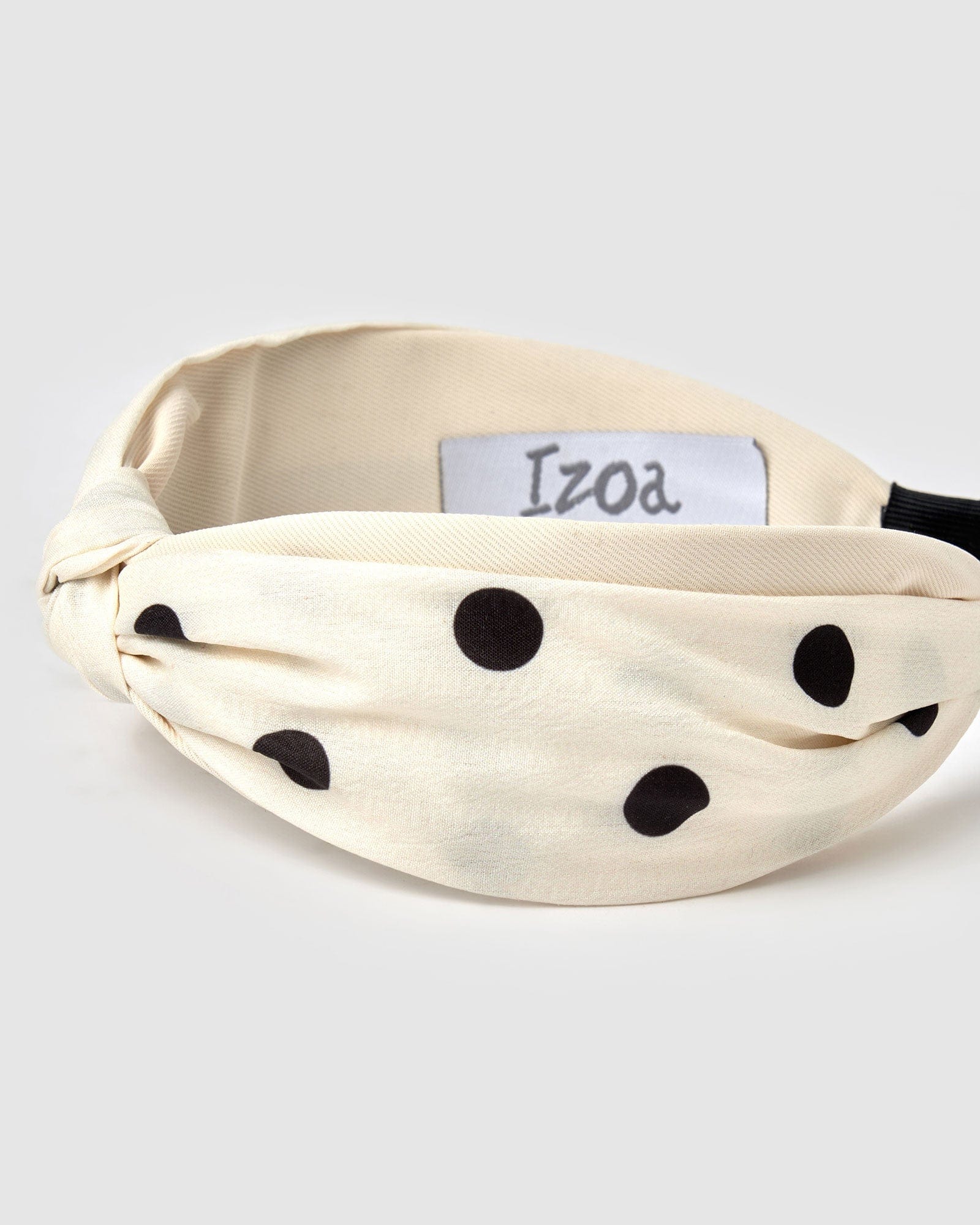 Izoa Elizabeth Headband - White Polka Dot Hair Accessory for Women | Perfect for Workouts, Yoga, and Everyday Style