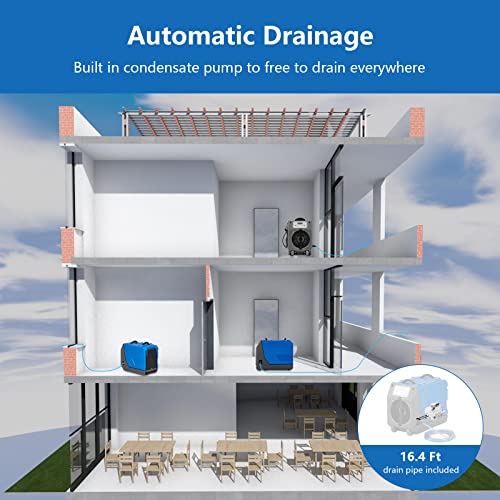 GARVEE 180 Pints Commercial Dehumidifier with Auto Defrost & Drain Pump - Powerful Moisture Removal for Basements, Warehouses, and Large Spaces