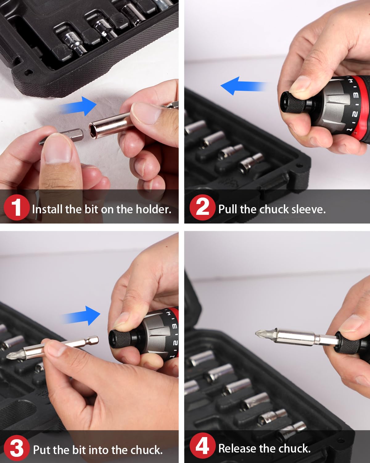 AVID POWER 4V Rechargeable Cordless Electric Screwdriver Kit with 44-Piece Accessories - 5.65Nm Torque, 5+1 Speed Settings, LED Light & Ergonomic Handle for DIY Projects, Furniture Assembly, Electronics Repair, and Home Improvement