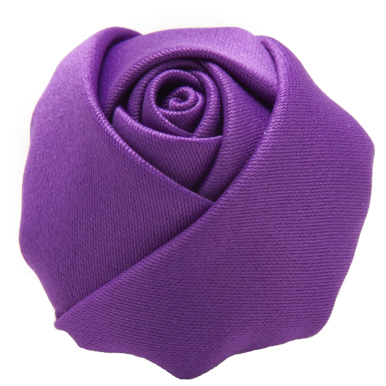 Jacob Alexander Satin Rose Lapel Flower Boutonniere - Elegant Wedding Boutonniere for Groom, Prom, Bridal Party & Formal Events