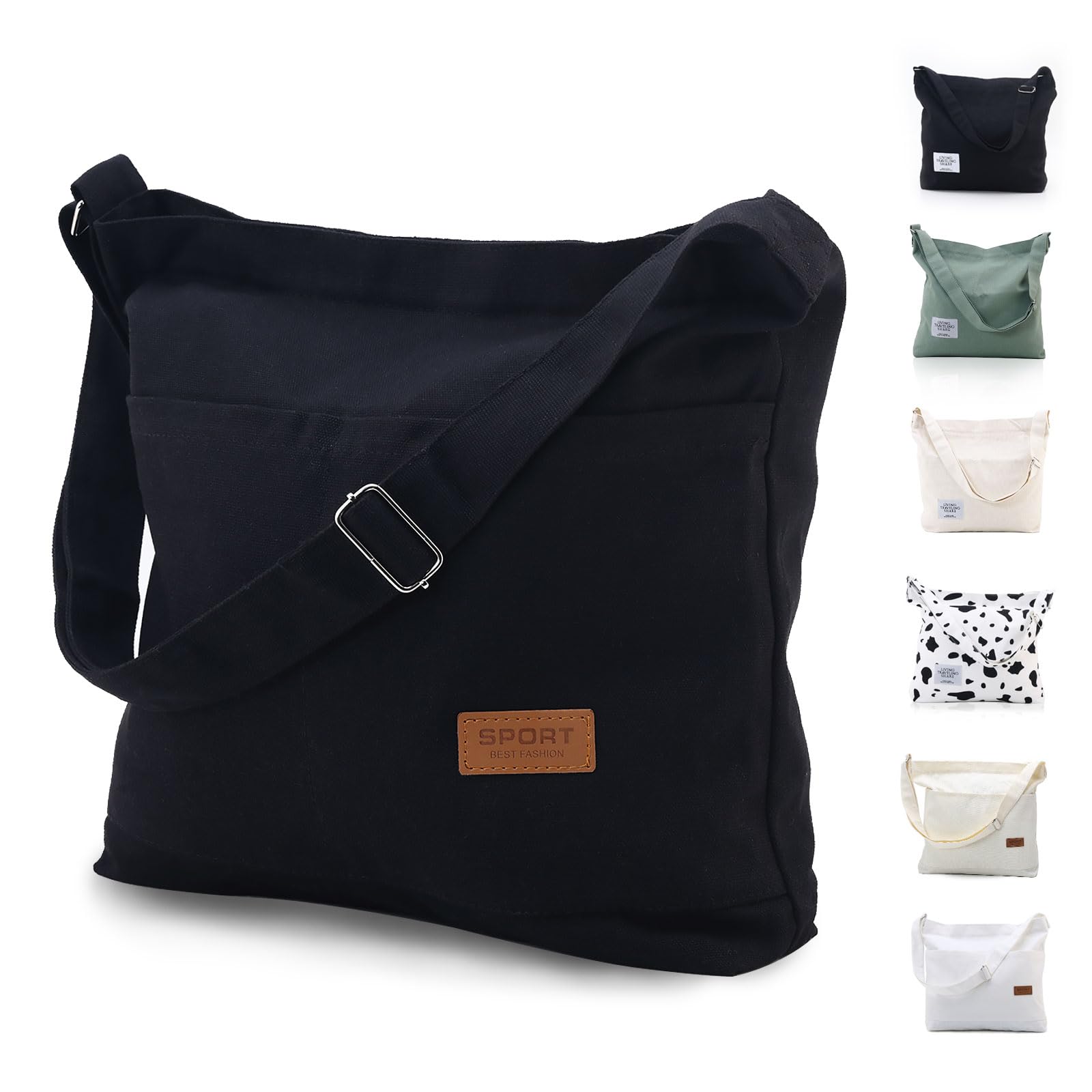 Stylish Canvas Tote Bag for Women - Durable Crossbody & Shoulder Purse - Perfect for Travel, Shopping & Beach Day Outings