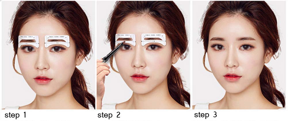 32 Pairs Eyebrow Stencils Kit - 4 Styles (Natural, Korean, Curved, Flat) - Perfect Makeup Tool for Beginners & Professionals - Ideal for Eyebrow Shaping, Microblading Practice, and Daily Makeup Routine