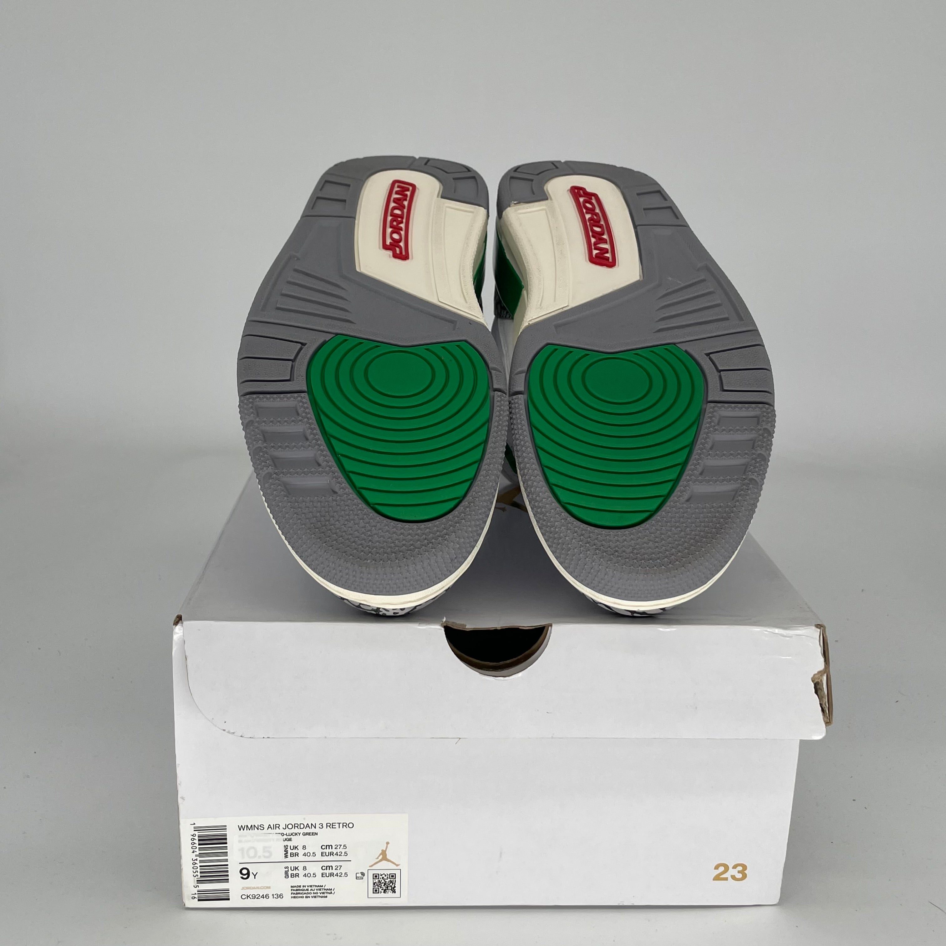 AIR JORDAN 3 Lucky Green Women's Basketball Shoes Size 9/10.5W - Retro Style Sneakers CK9246-136 for Running, Gym Workouts & Street Fashion