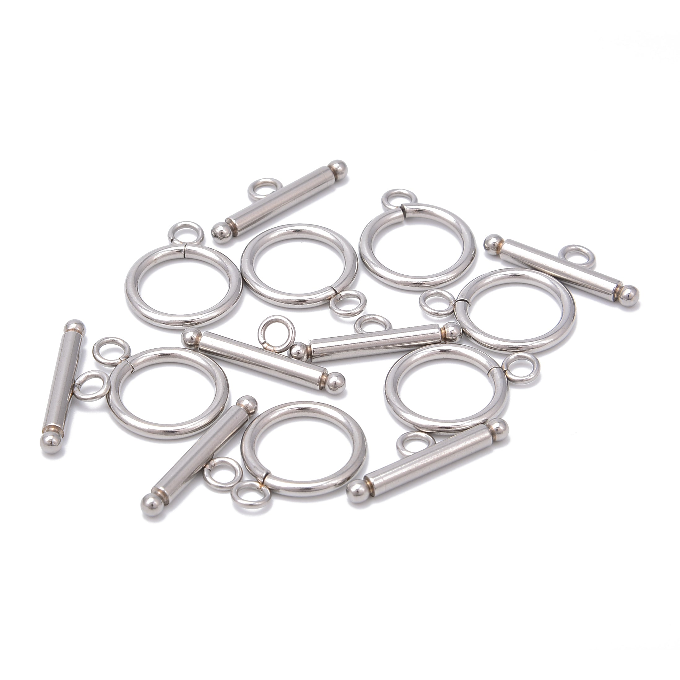 304 Stainless Steel Toggle Clasp - 15mm & 22mm (7 Pieces/Bag) for Jewelry Making, Bracelets & Necklace Clasps - Durable & Rustproof Fasteners