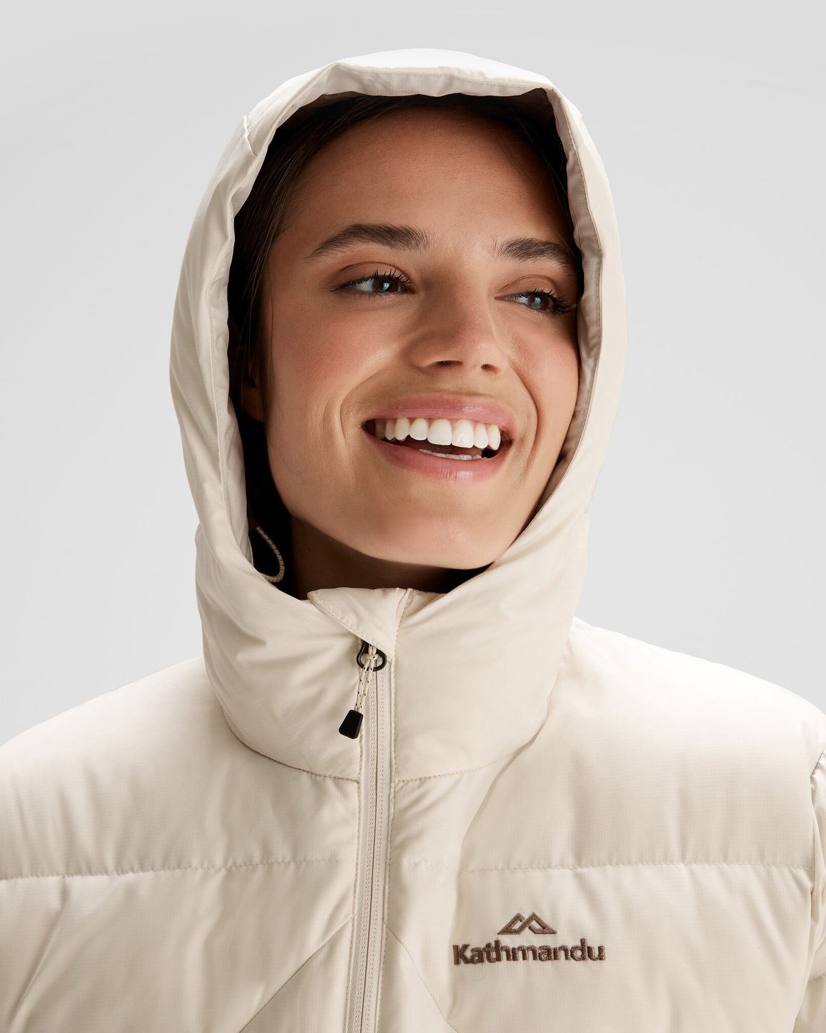 Women's Epiq Hooded Down Jacket - Lightweight Winter Coat, Waterproof & Windproof, Natural Color - Perfect for Outdoor Activities, Hiking & Cold Weather Fashion