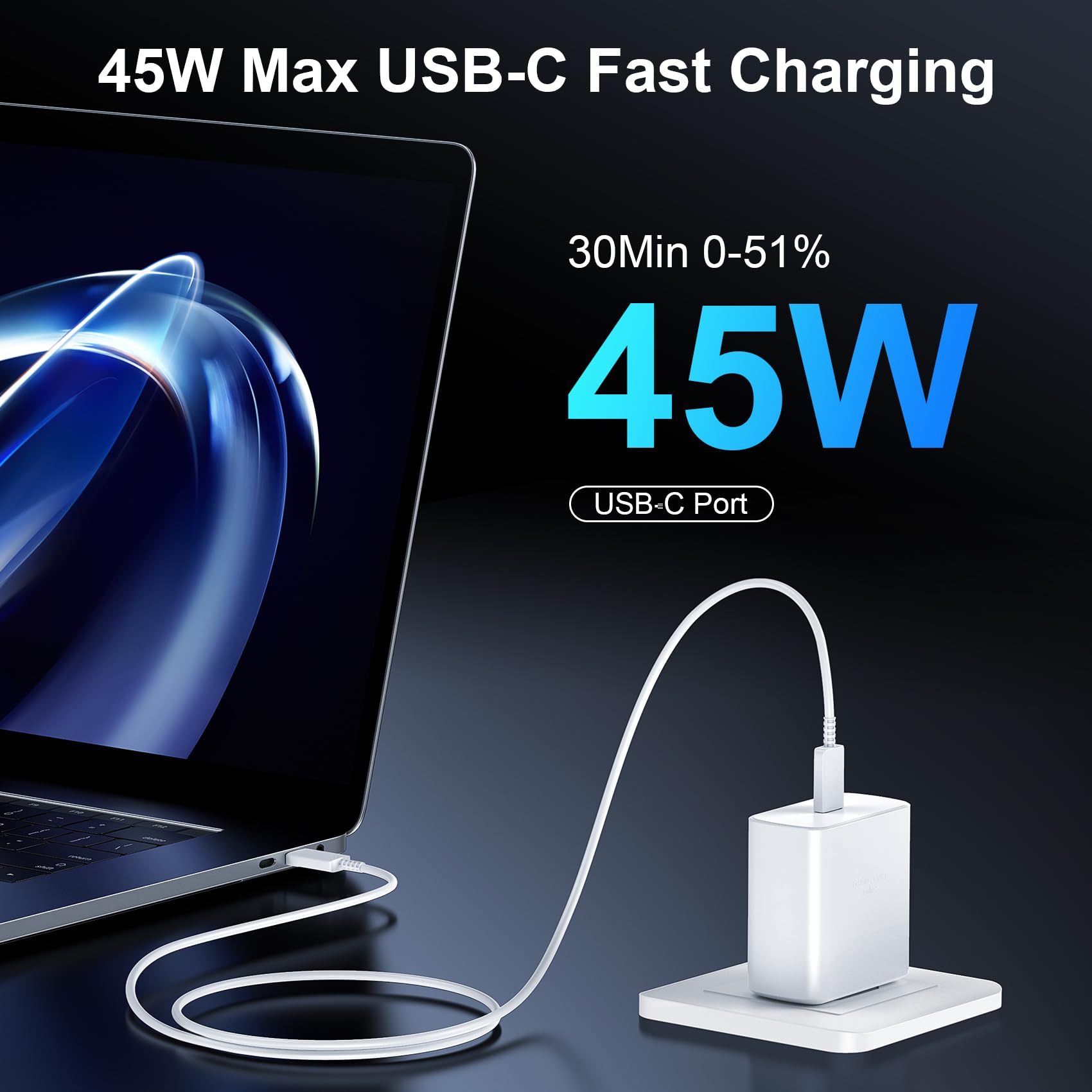 45W Fast USB C Charger for Phone 16 Pro Max - 6.6FT Long Type C Cable - Compatible with Phone 16 Series & Samsung Galaxy S24 Ultra - Perfect for Home, Office & Travel Charging