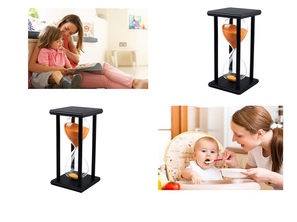 45 Minute Wooden Hourglass Sand Timer - Decorative Orange Sandglass for Home, Office, Restaurant & Party Decor | Perfect for Living Room, Bedroom, Closet & Christmas Festivals