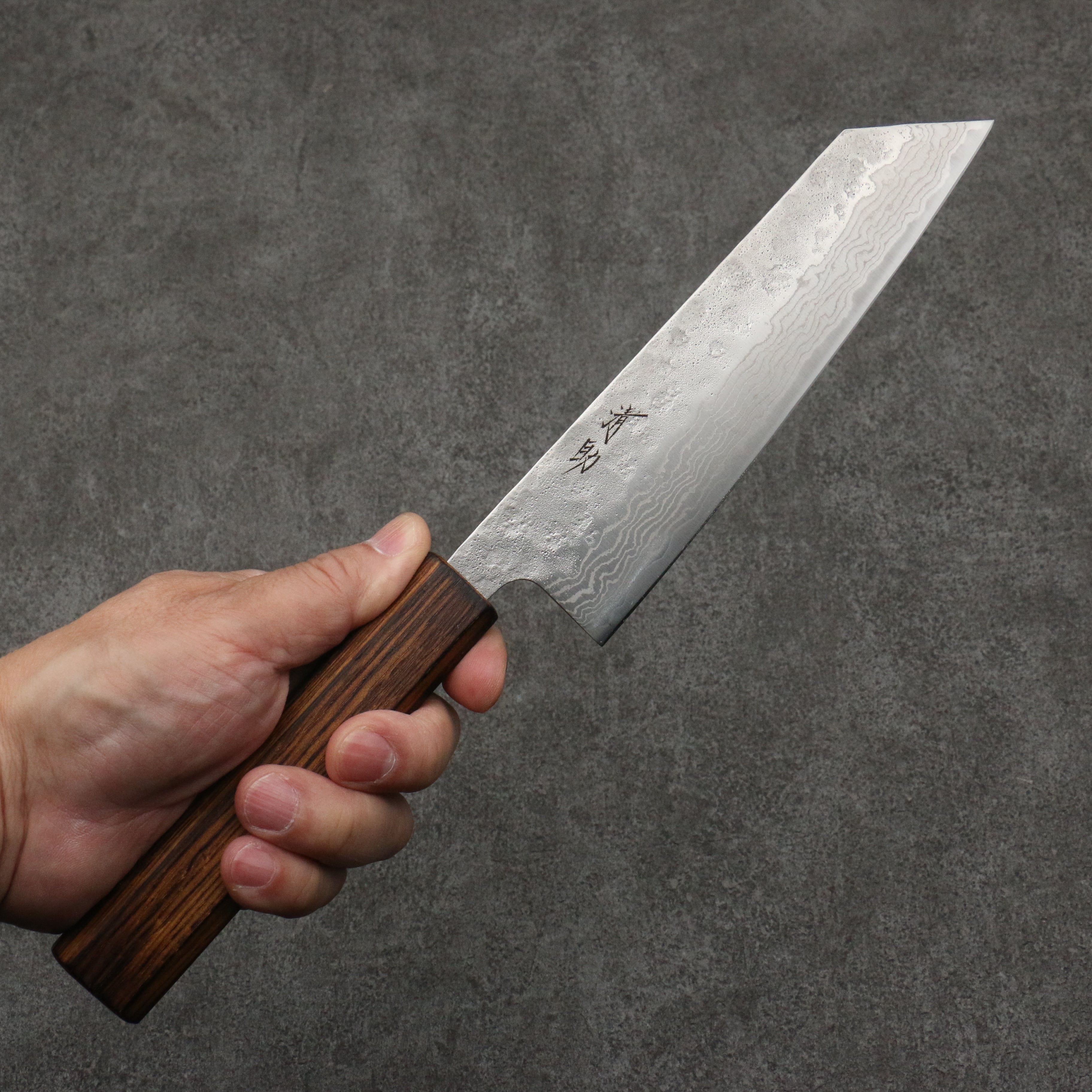 Seisuke 440C Stainless Steel Hammered Damascus Bunka Knife 170mm with Oak Handle - Professional Japanese Kitchen Knife for Slicing, Dicing & Precision Cooking