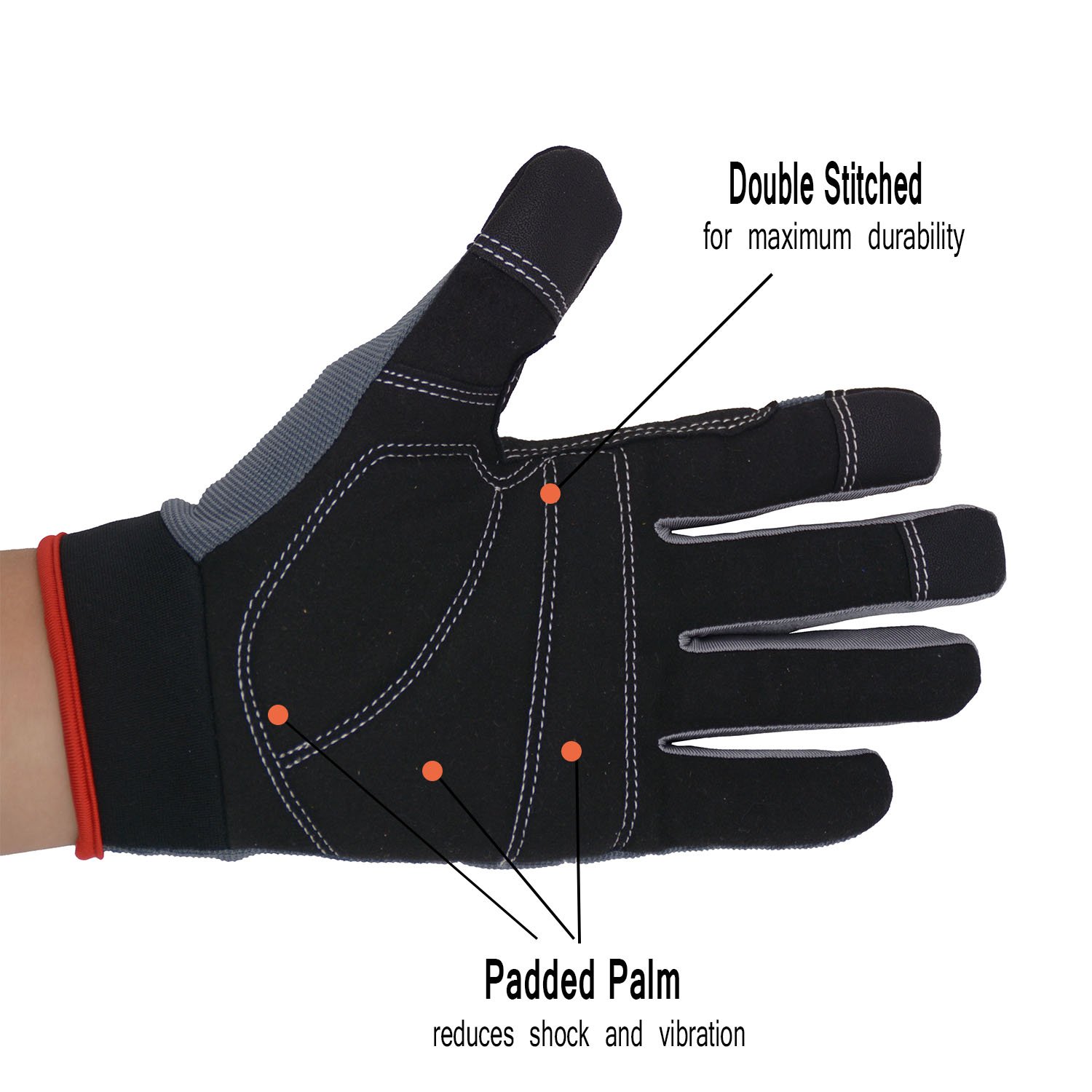 Handlandy Touchscreen Work Gloves for Men & Women - Mechanic & Yard Work