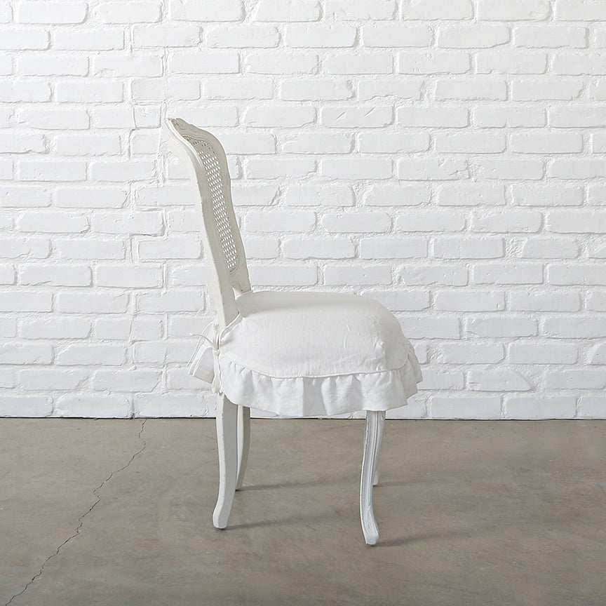 Darcy Armless Chair with Oyster Linen Seat Slipcover - Modern Accent Chair for Living Room, Bedroom, or Office Decor