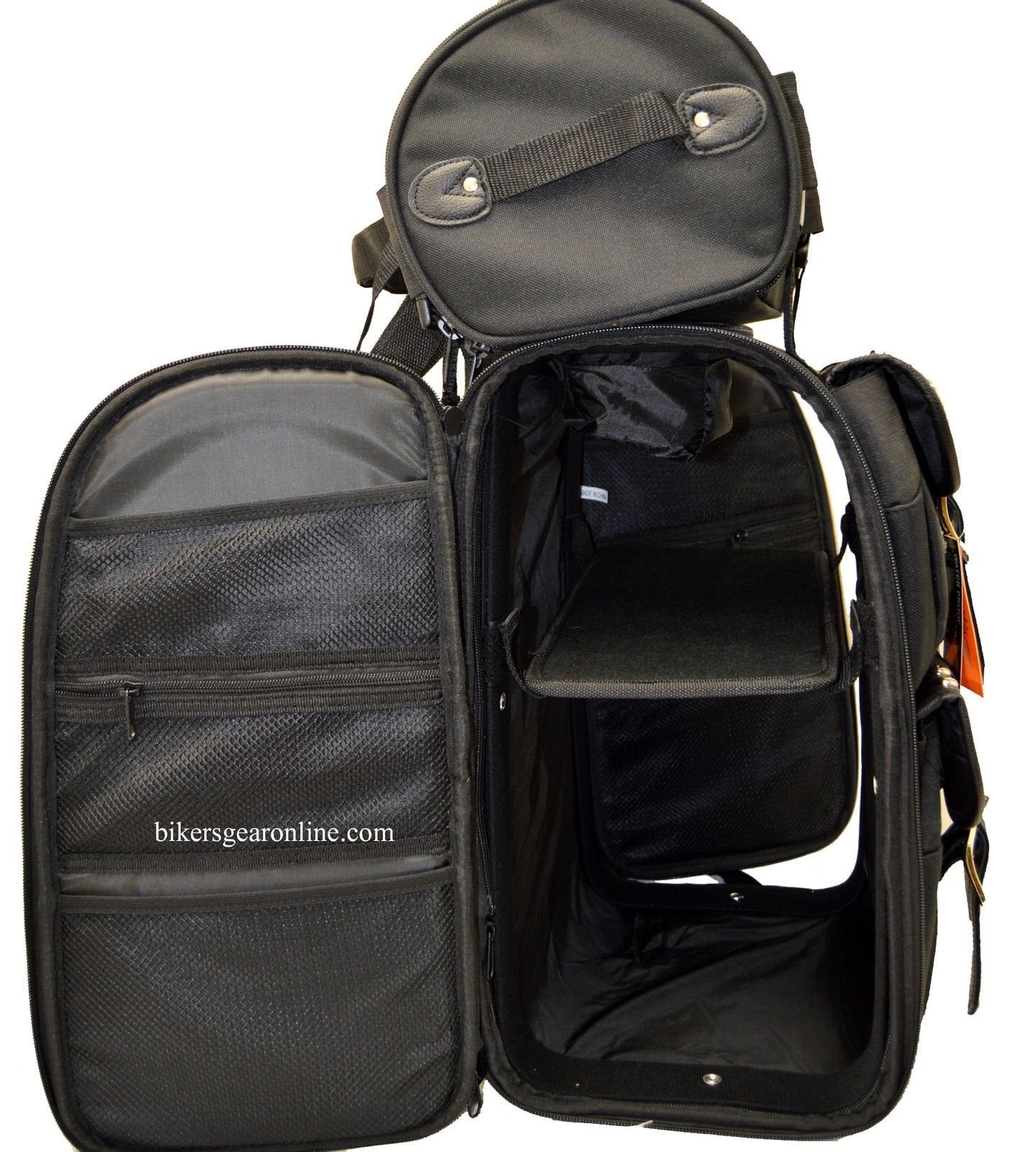 Motorcycle Sissy Bar Bag - Large Travel Luggage for Motorbike - Durable Black Storage for Road Trips & Commuting