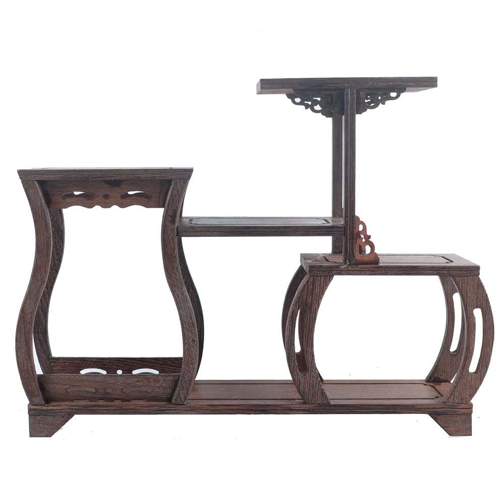 Premium Chinese Rosewood Wooden Display Stand - Elegant Square Decoration Shelf for Home & Office | Perfect for Showcasing Collectibles, Books, and Decorative Items in Living Rooms, Studies, or Retail Stores