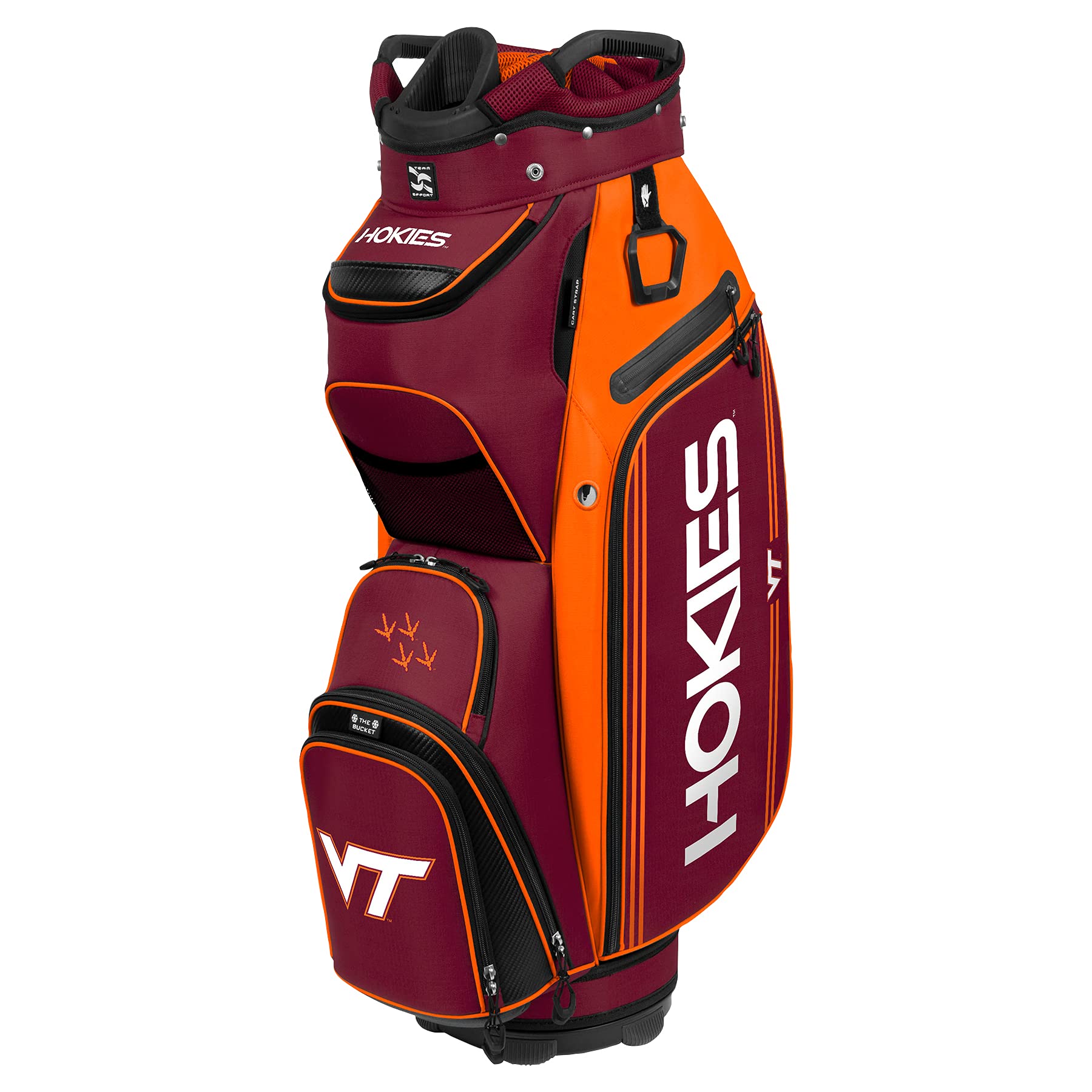 Team Effort NCAA The Bucket III Cooler Cart Golf Bag - Insulated Beverage & Golf Storage for Tailgates, Camping & Course Outings