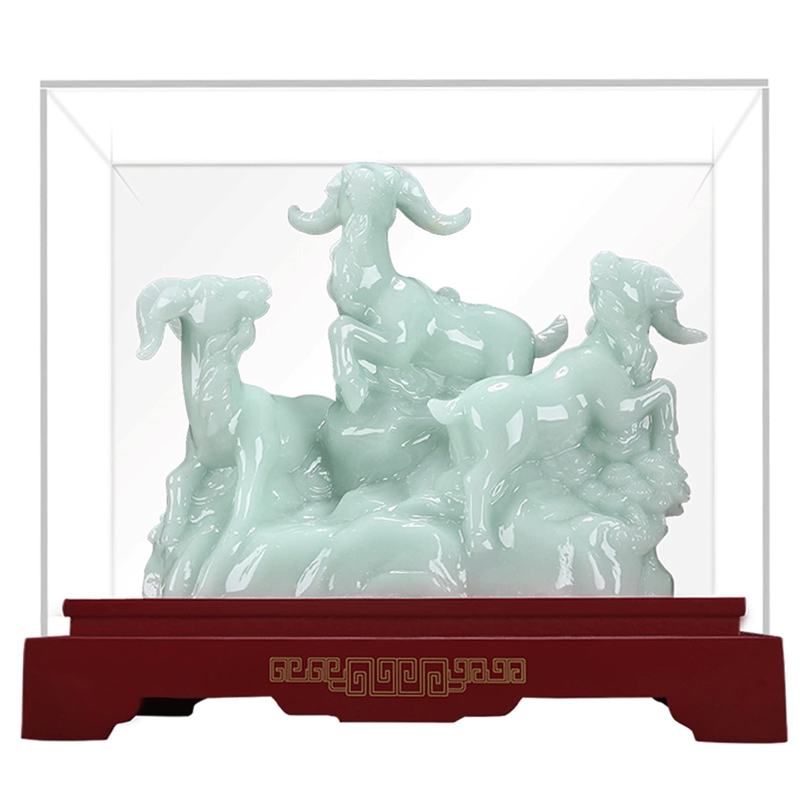 Feng Shui Jade Statue for Wealth & Luck - Handcrafted Jade Figurine for Home & Office Decor - Perfect Desktop Decoration Gift for Prosperity & Positive Energy - Ideal for Meditation Spaces, Work Desks & Living Room Feng Shui Arrangements