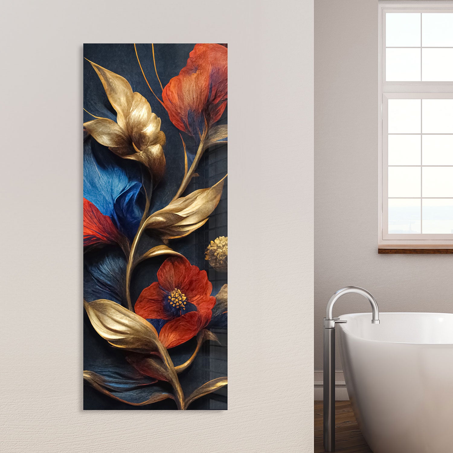 Soft Floral Panoramic Print - Elegant Home Decor for Living Room & Bedroom | Perfect for Wall Art, Curtains & Throw Pillows