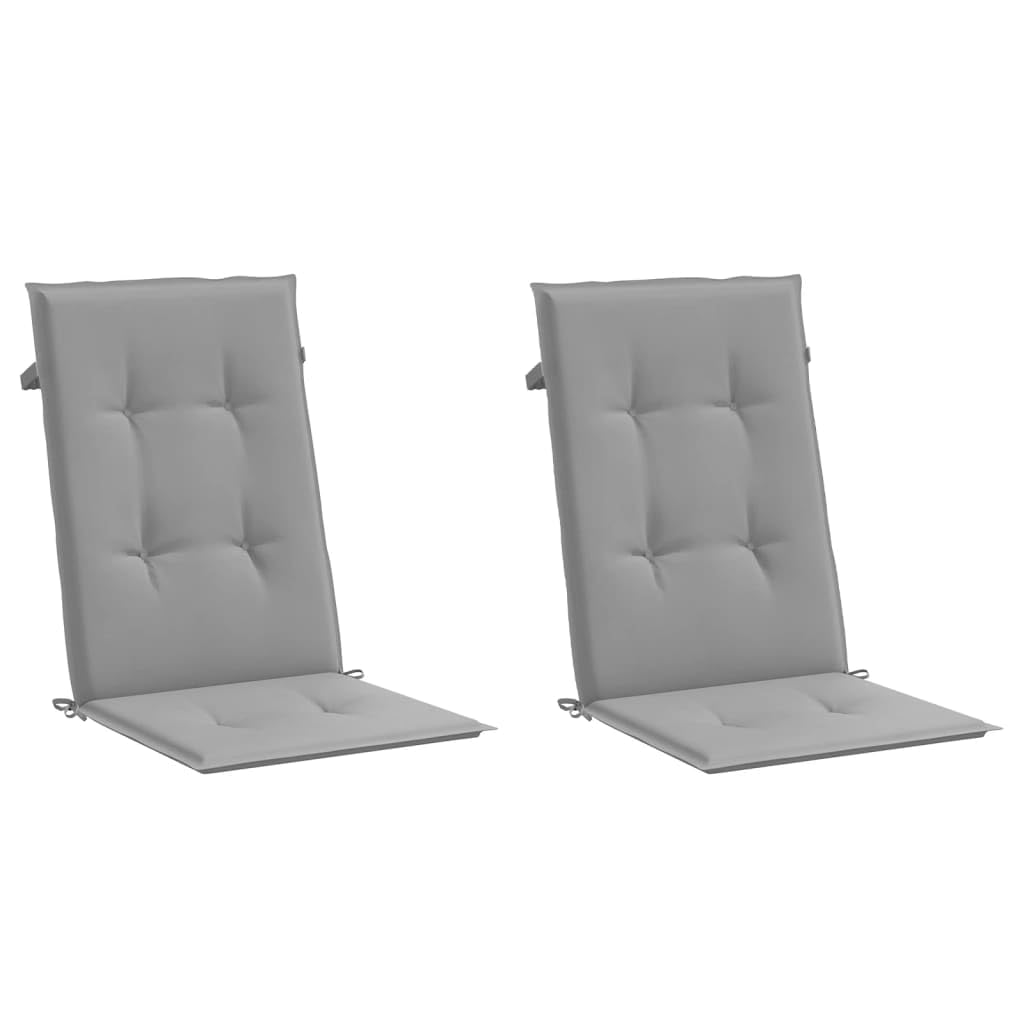 vidaXL 2-Piece Outdoor Highback Chair Cushions - Waterproof Polyester Cushions with Foam Fiber Filling - 47.2