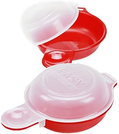 LI&HI Easy Eggwich Microwave Egg Cooker - Fast Breakfast Maker for Sandwiches & Omelets (Red & Clear) - Perfect for Quick Meals, Office Lunches & Healthy Eating