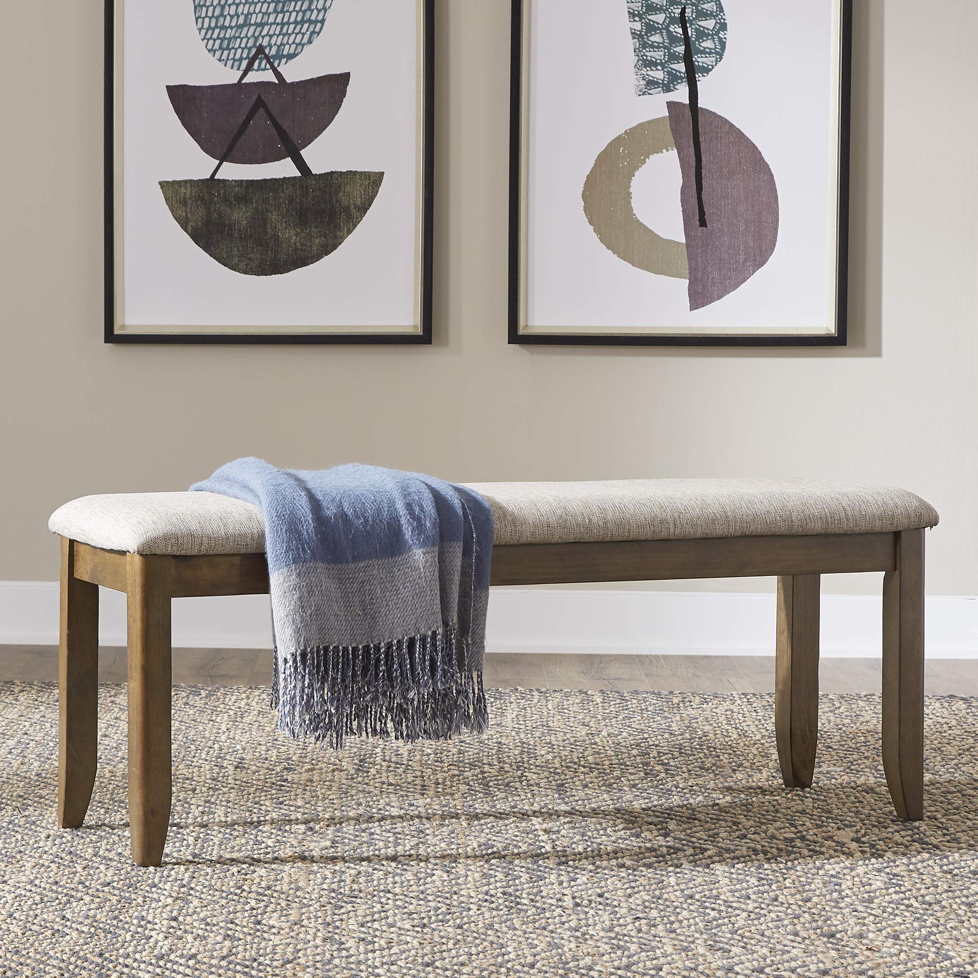 Liberty Furniture Industries Santa Rosa II Upholstered Dining Bench, Brown - Comfortable Upholstered Seat for Kitchen, Dining Room & Breakfast Nook - Perfect for Family Gatherings & Entertaining Guests