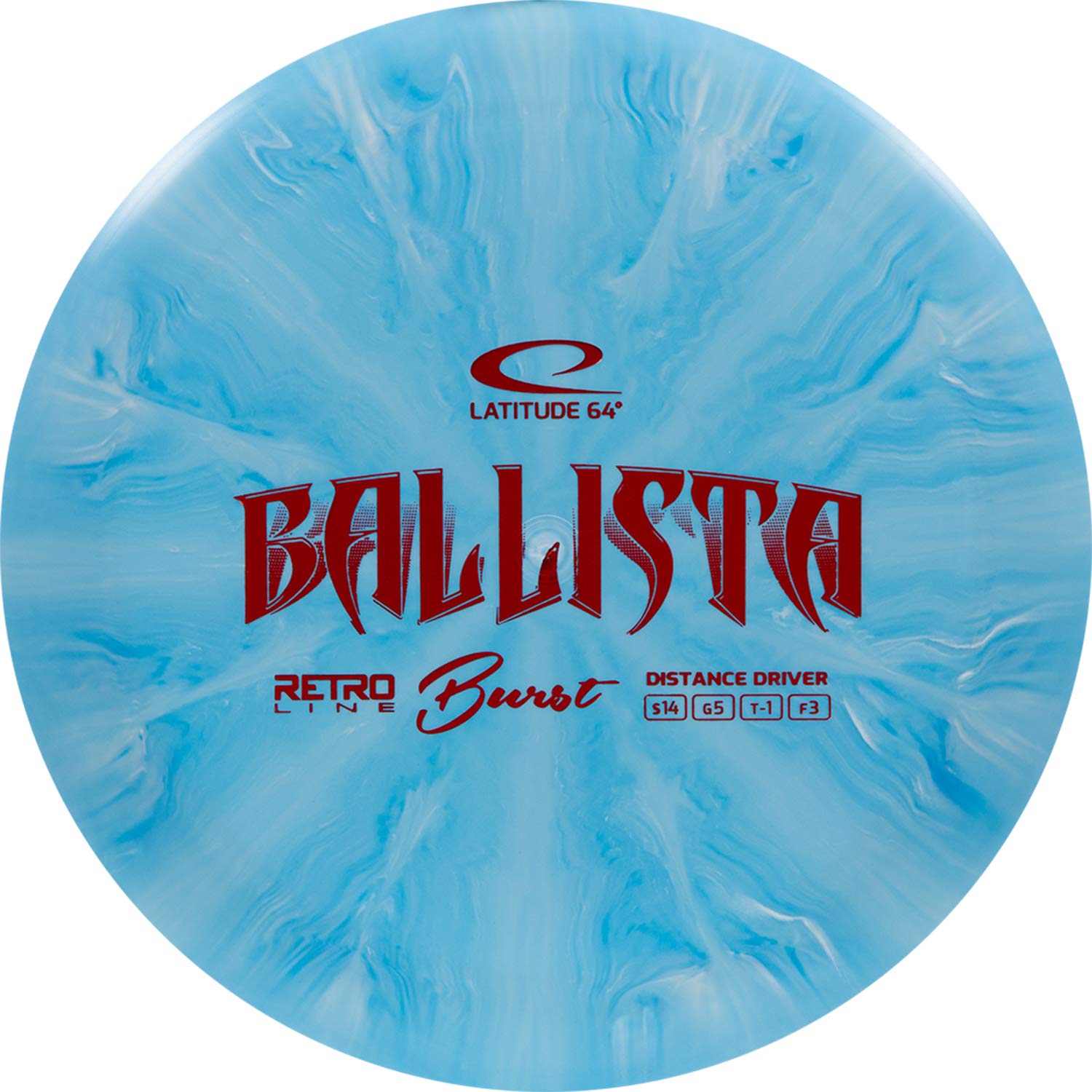 Latitude 64 Retro Burst Ballista Disc Golf Driver - Long Distance Frisbee Golf Disc for Maximum Flight | Stable Control Driver for All Skill Levels | Perfect for Tournament Play & Backyard Practice (Colors Vary)