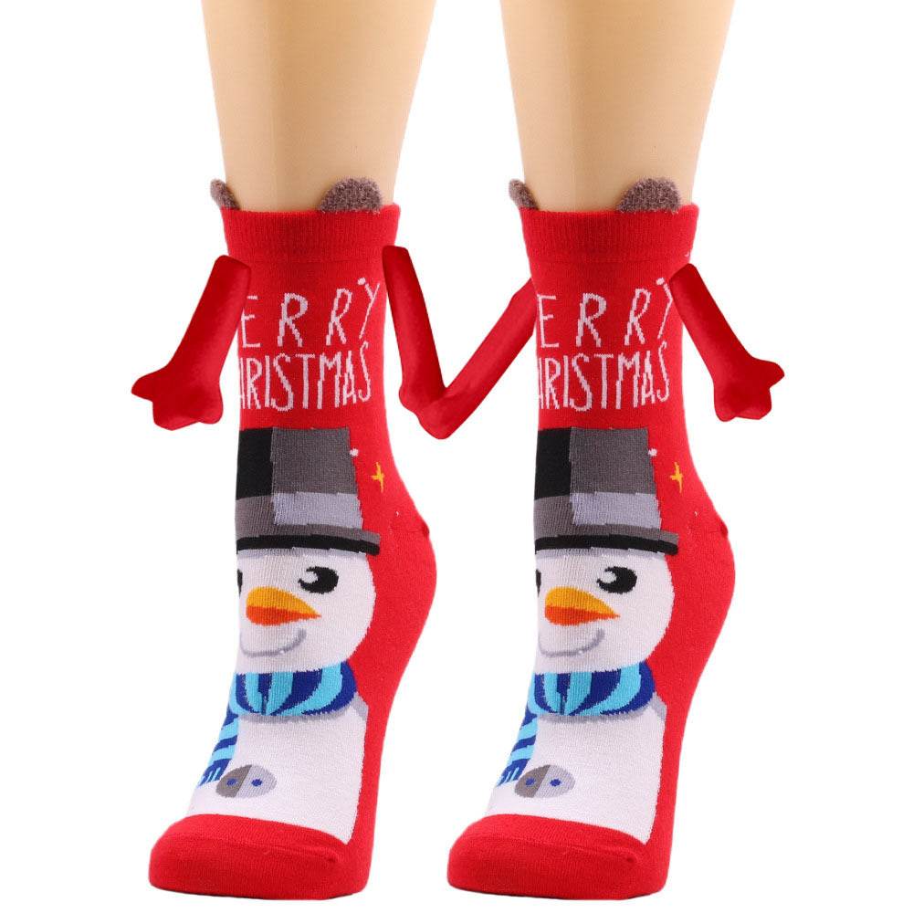Cozy Christmas Socks for Hand Holding - Warm Holiday Couple Socks for Christmas Gifts, Stocking Stuffers & Romantic Winter Nights