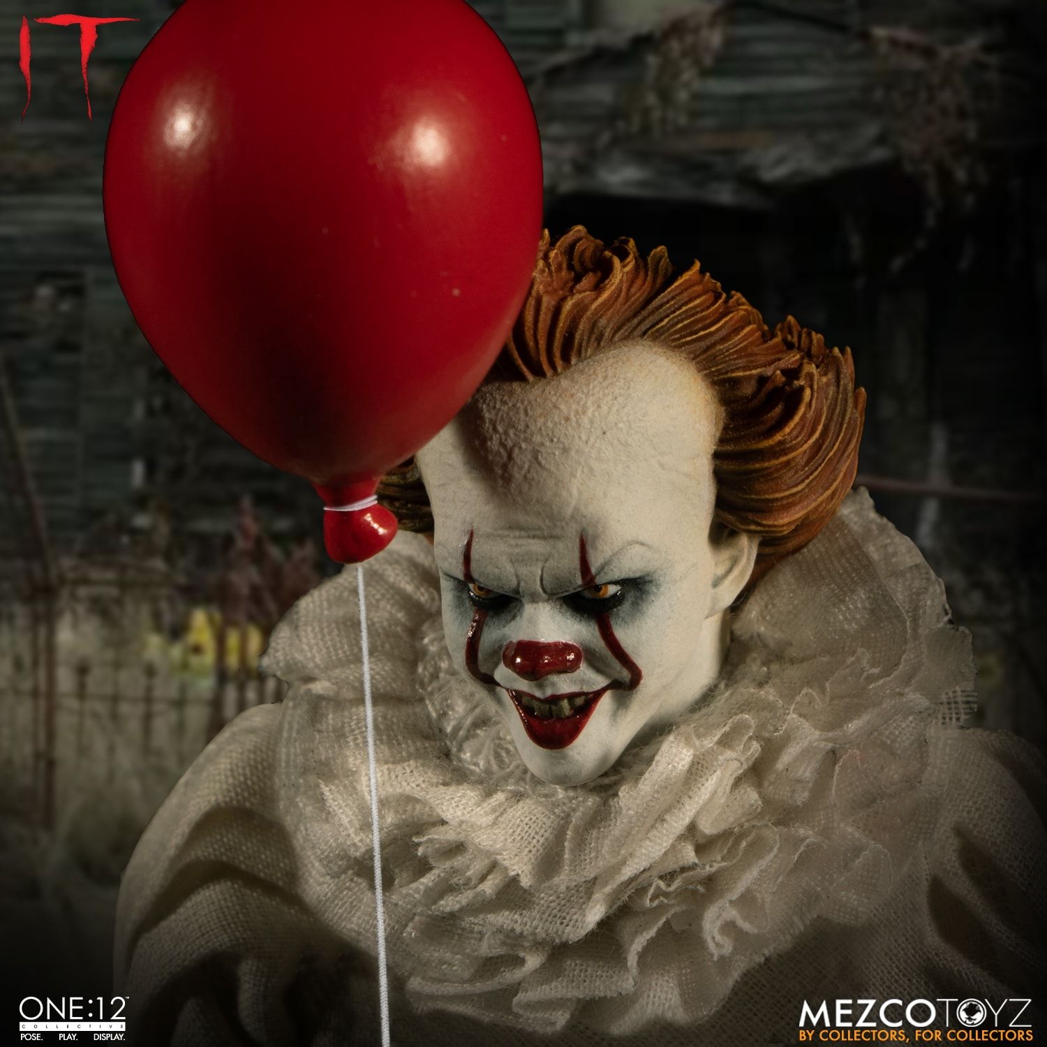 Mezco Toyz One:12 Collective IT (2017) Pennywise 1/12 Scale Action Figure - Horror Movie Collectible for Display & Photography - Perfect for Stephen King Fans & Action Figure Collectors