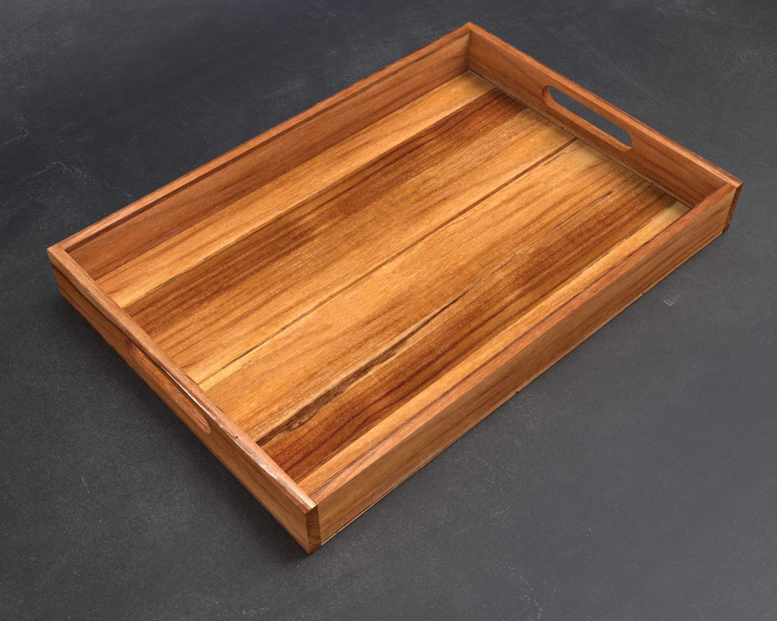 Handcrafted Teak Wood Serving Tray with Handles - Elegant Housewarming, Kitchen & Baking Gift for Women - Perfect for Entertaining, Breakfast in Bed & Home Decor