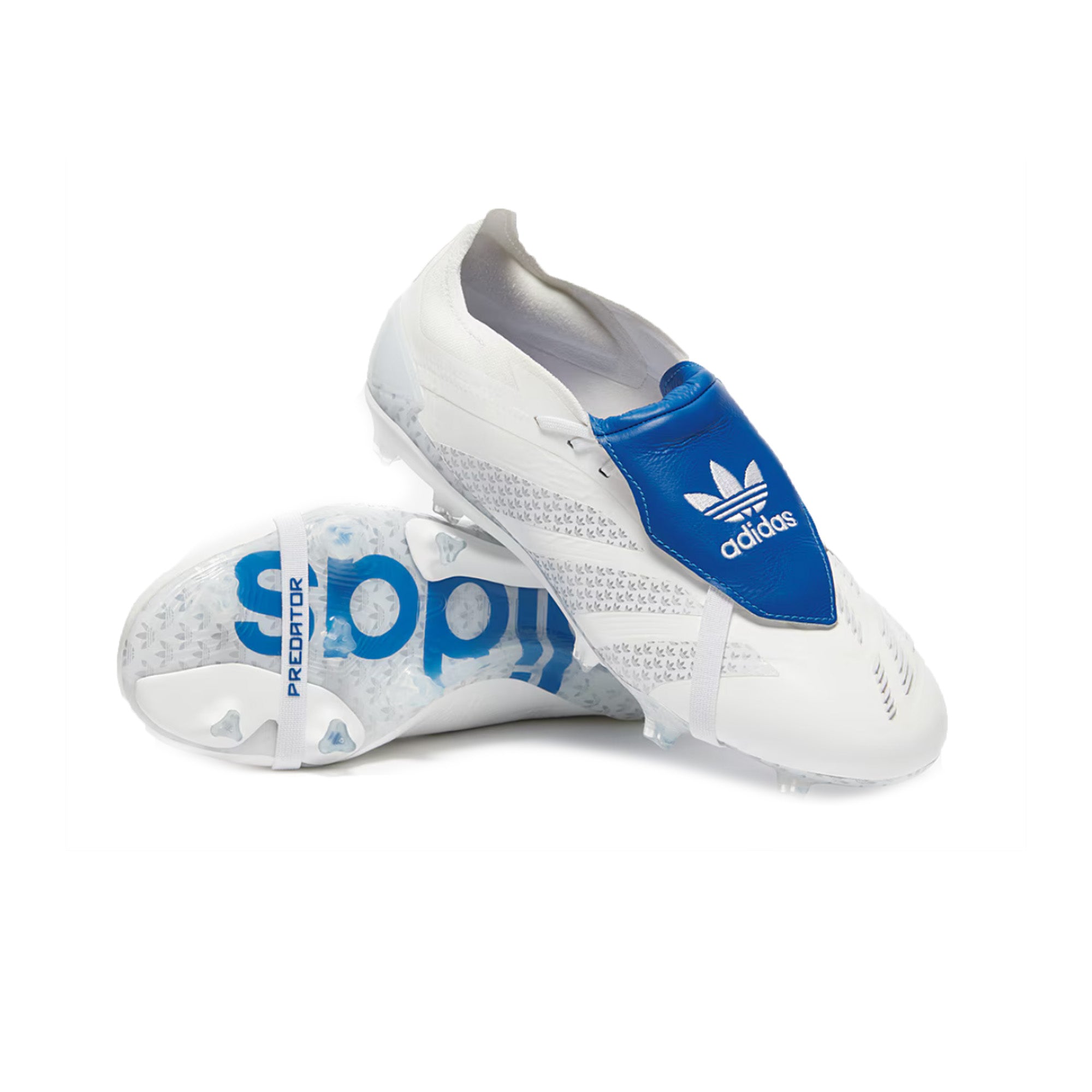Adidas Predator Elite FG Soccer Cleats - David Beckham White & Blue Limited Edition (2024) | Perfect for Professional Matches & Training Sessions