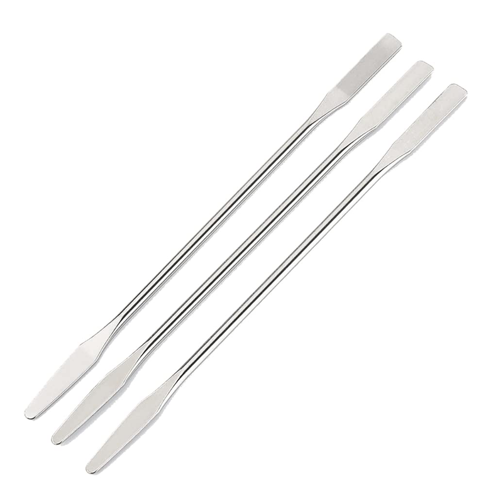 6 Pcs Stainless Steel Cosmetic Mixing Spatulas - Depotting & Nail Art Palette Tools for Makeup Artists - Perfect for Mixing Foundations, Creams & Pigments at Home Salon or Professional Studio