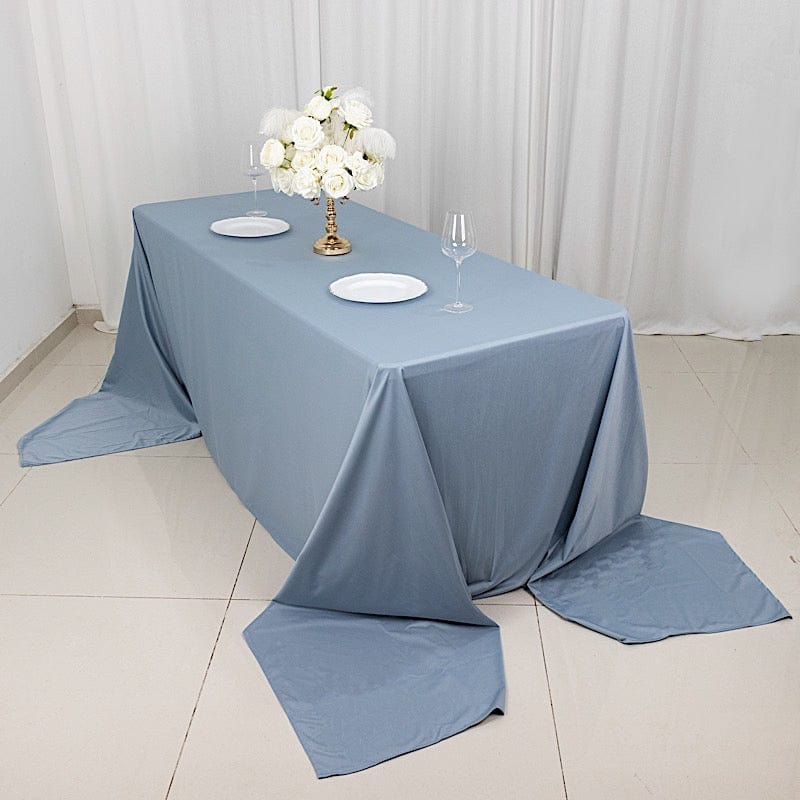 90 x 156 Inch Scuba Polyester Rectangular Tablecloth - Waterproof & Wrinkle-Resistant Dining Table Cover for Parties, Weddings & Events