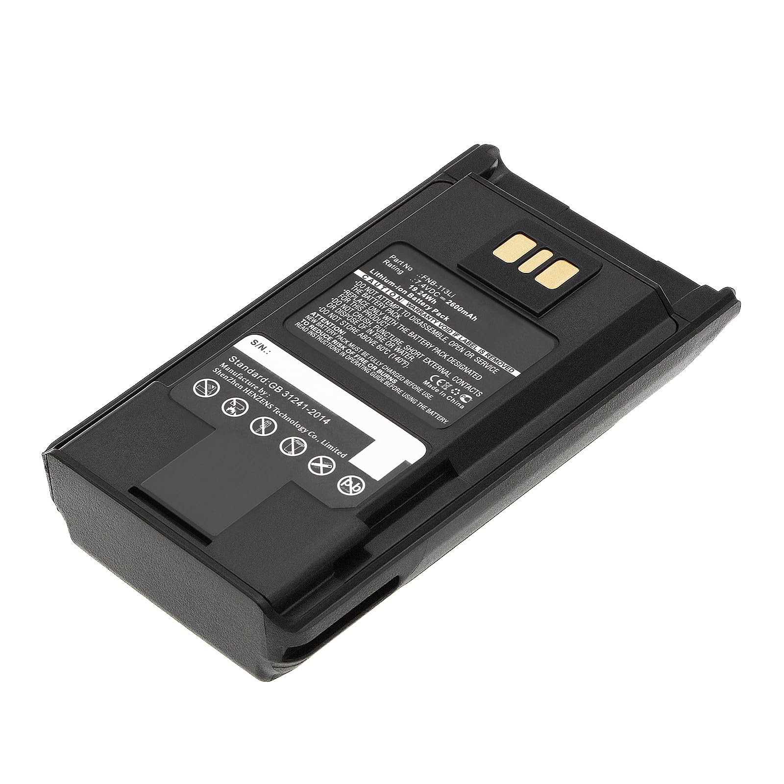 Synergy Digital 2-Way Radio Battery for YAESU VX-450 & Motorola FNB-V133Li - 7.4V 2600mAh Li-ion High Capacity Replacement Battery - Perfect for Emergency Communication, Outdoor Adventures & Security Work