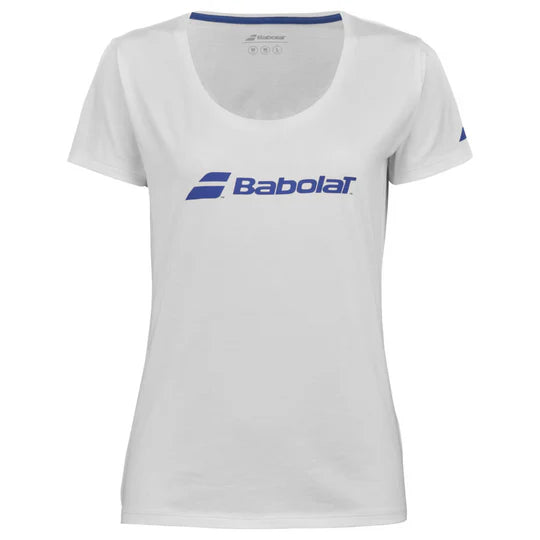 Babolat Women's Performance Tennis T-Shirt - Breathable & Moisture-Wicking Workout Top - White/White for Tennis, Gym & Active Lifestyle