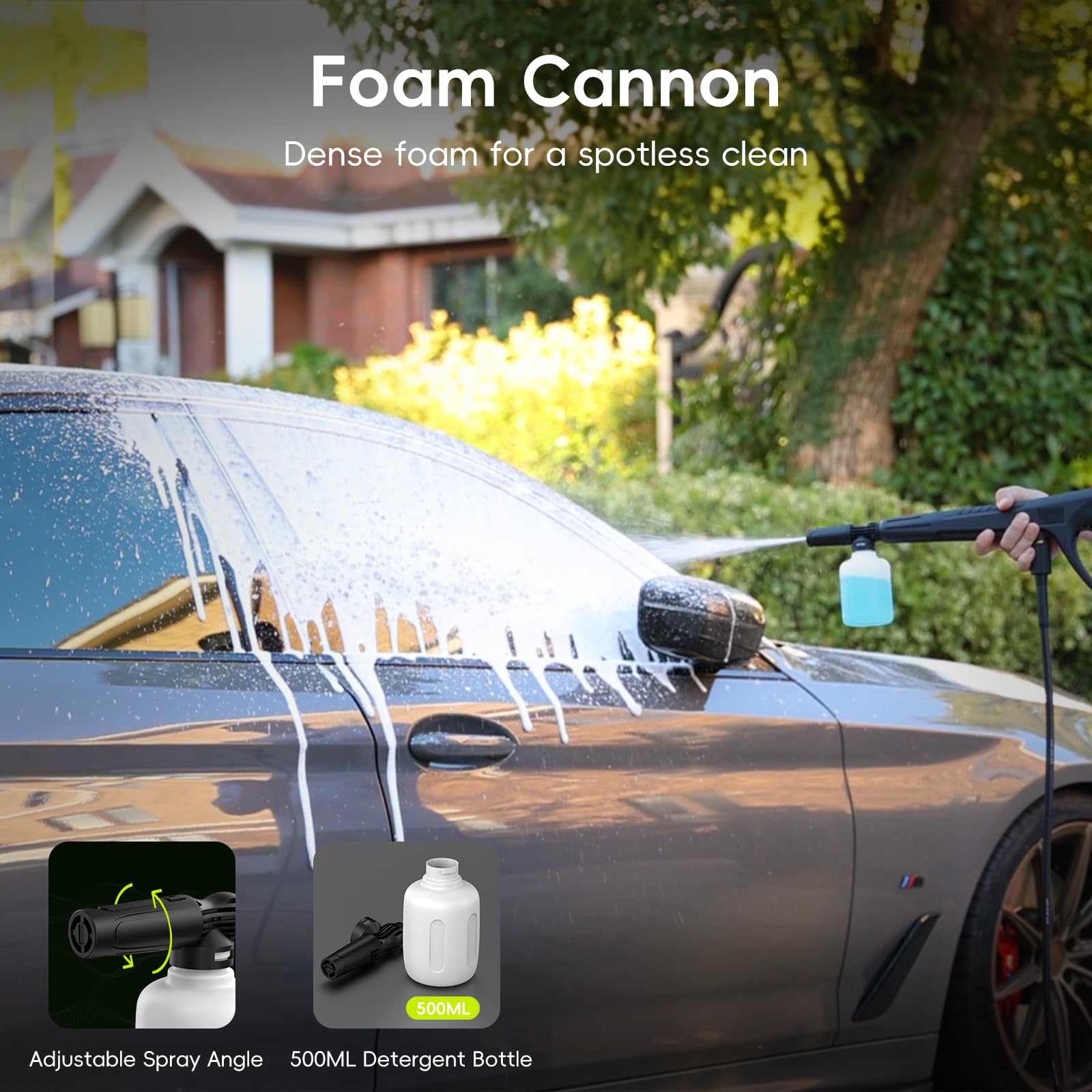 4200 PSI Electric Pressure Washer with Foam Cannon - 2.5 GPM High Power Washer, 4 Quick Connect Nozzles, 1800W Motor for Deep Cleaning Cars, Driveways, Patios & Home Exteriors | Perfect for Auto Detailing, Deck Washing & Concrete Cleaning