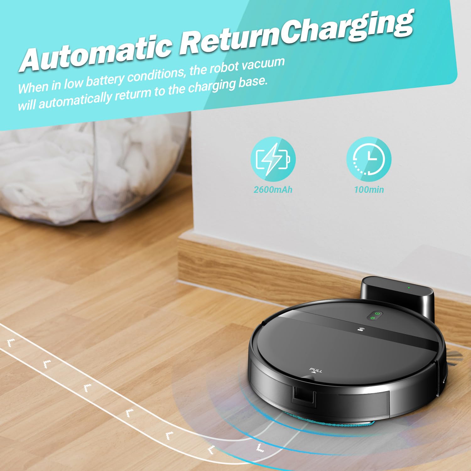 Smart Robot Vacuum and Mop Combo with WiFi/Alexa/App Control - Ultra-Slim Quiet Robotic Vacuum Cleaner for Pet Hair, Carpets & Hard Floors - Auto Recharge & Tangle-Free Technology - Perfect for Home Cleaning with Pets & Multi-Surface Use