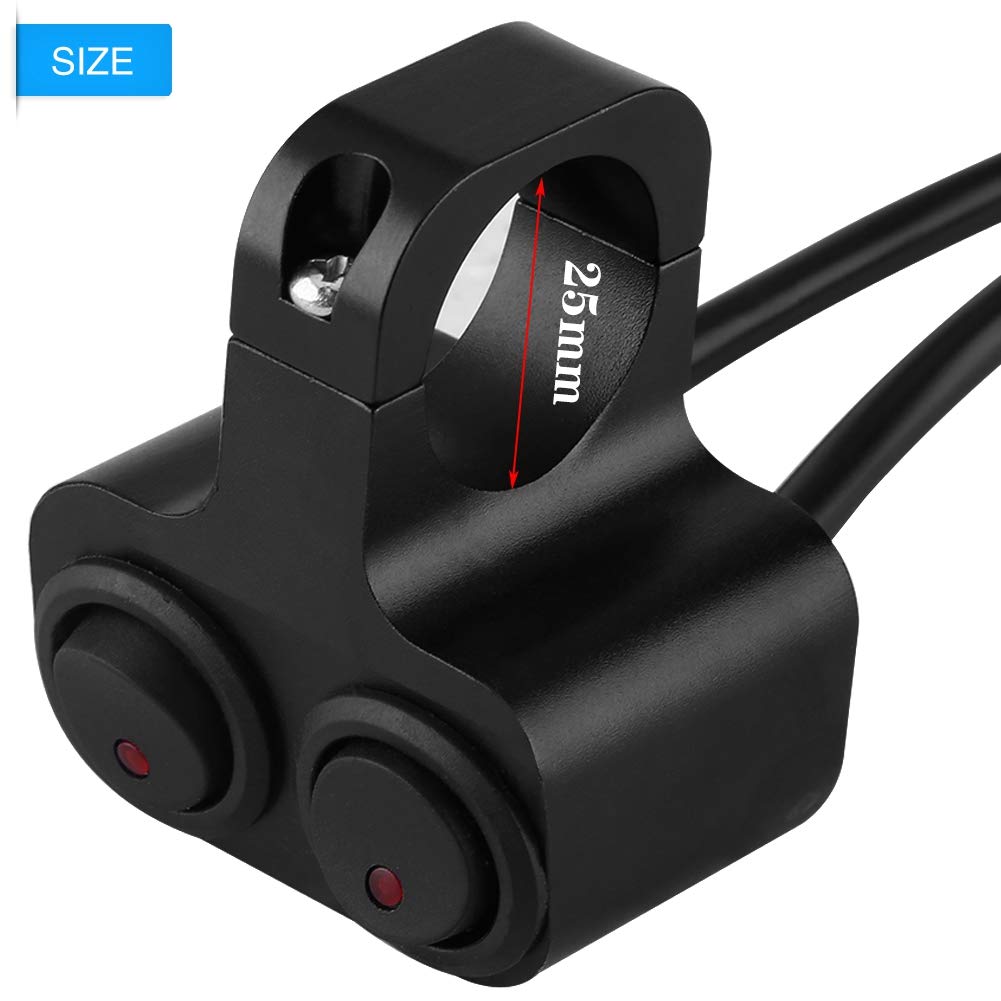 Motorcycle Handlebar Switch - CNC Aluminum Alloy Toggle Switch for Headlight & Spotlight (1 inch/25mm, 12V 10A) | Durable Motorcycle Light Control for Off-Road Bikes & Night Riding