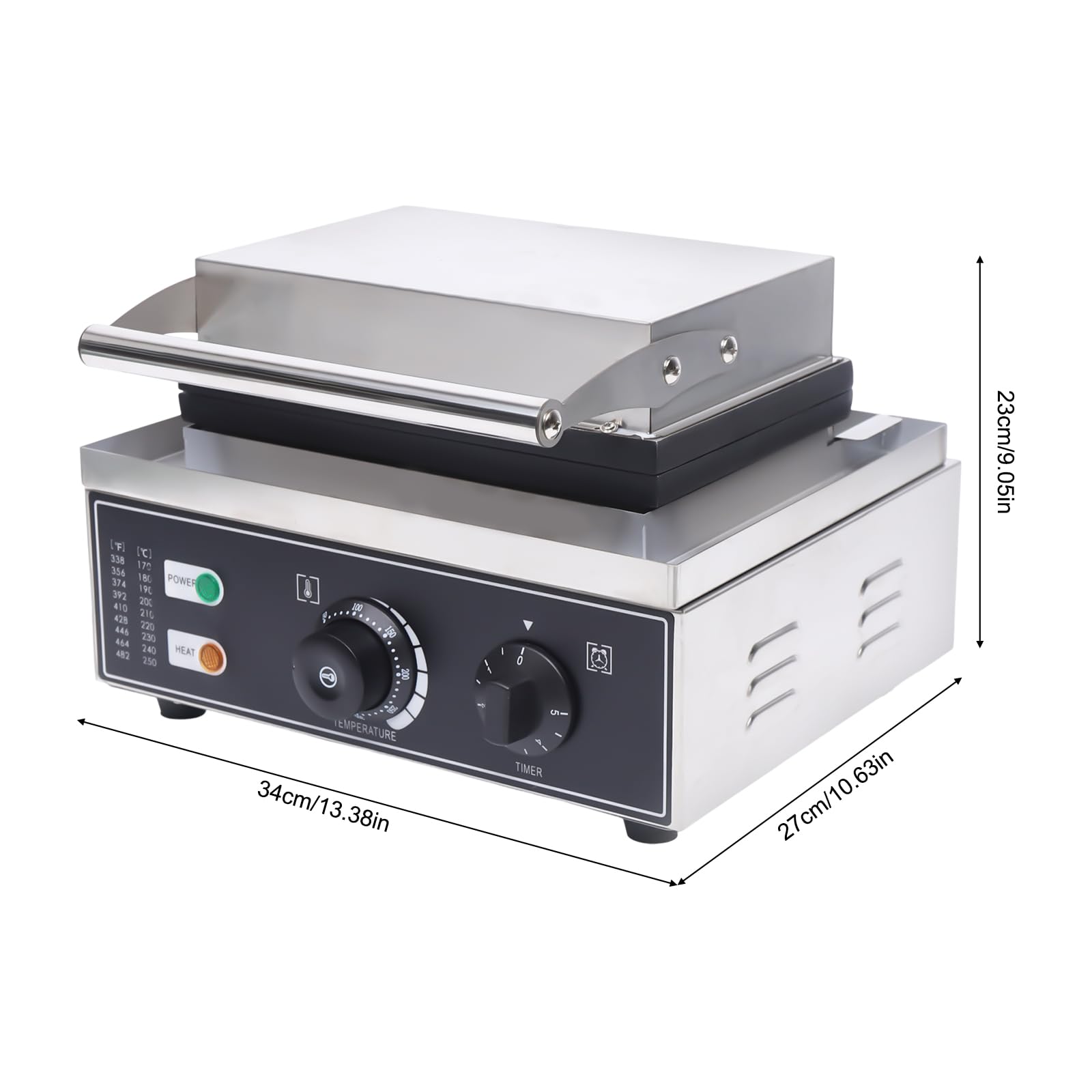 Electric 12-Hole Donut Maker Machine - Nonstick Doughnut Baking Pan with 5mm Fast Heating & Double-Sided Temperature Control (50-300°F) - Compact & Modern Silver Design for Home, Party, and Bakery Use